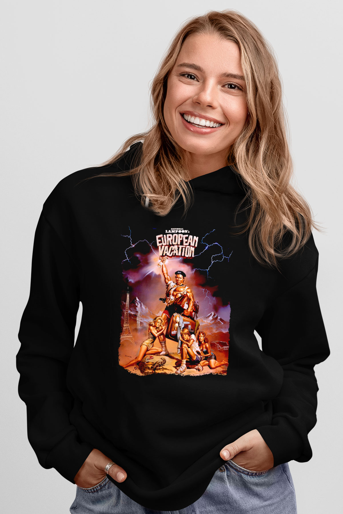National Lampoons Vacation Siyah Unisex Hoodie