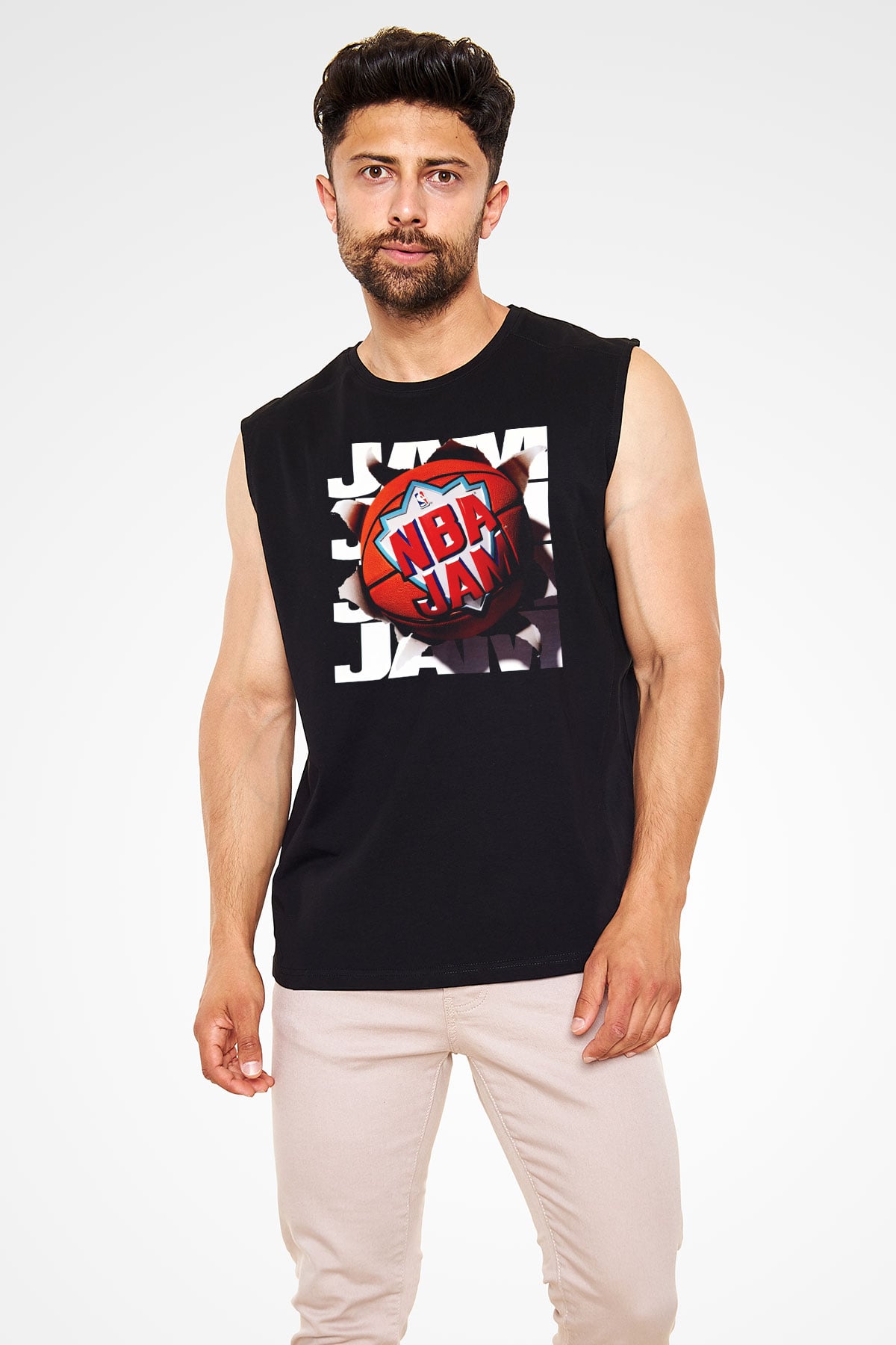 NBA Jam Siyah Unisex Kolsuz Tişört