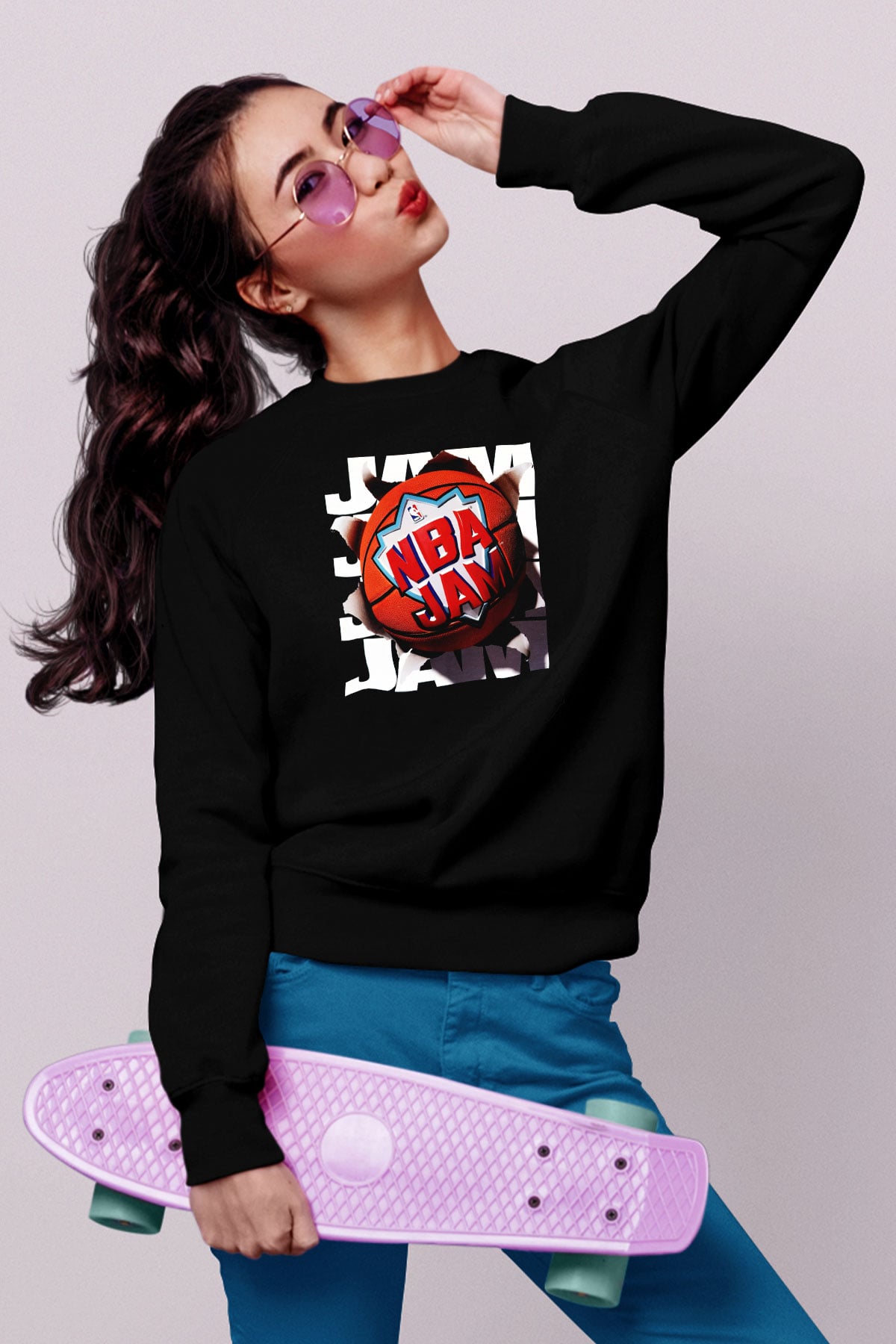 NBA Jam Siyah Unisex Sweatshirt