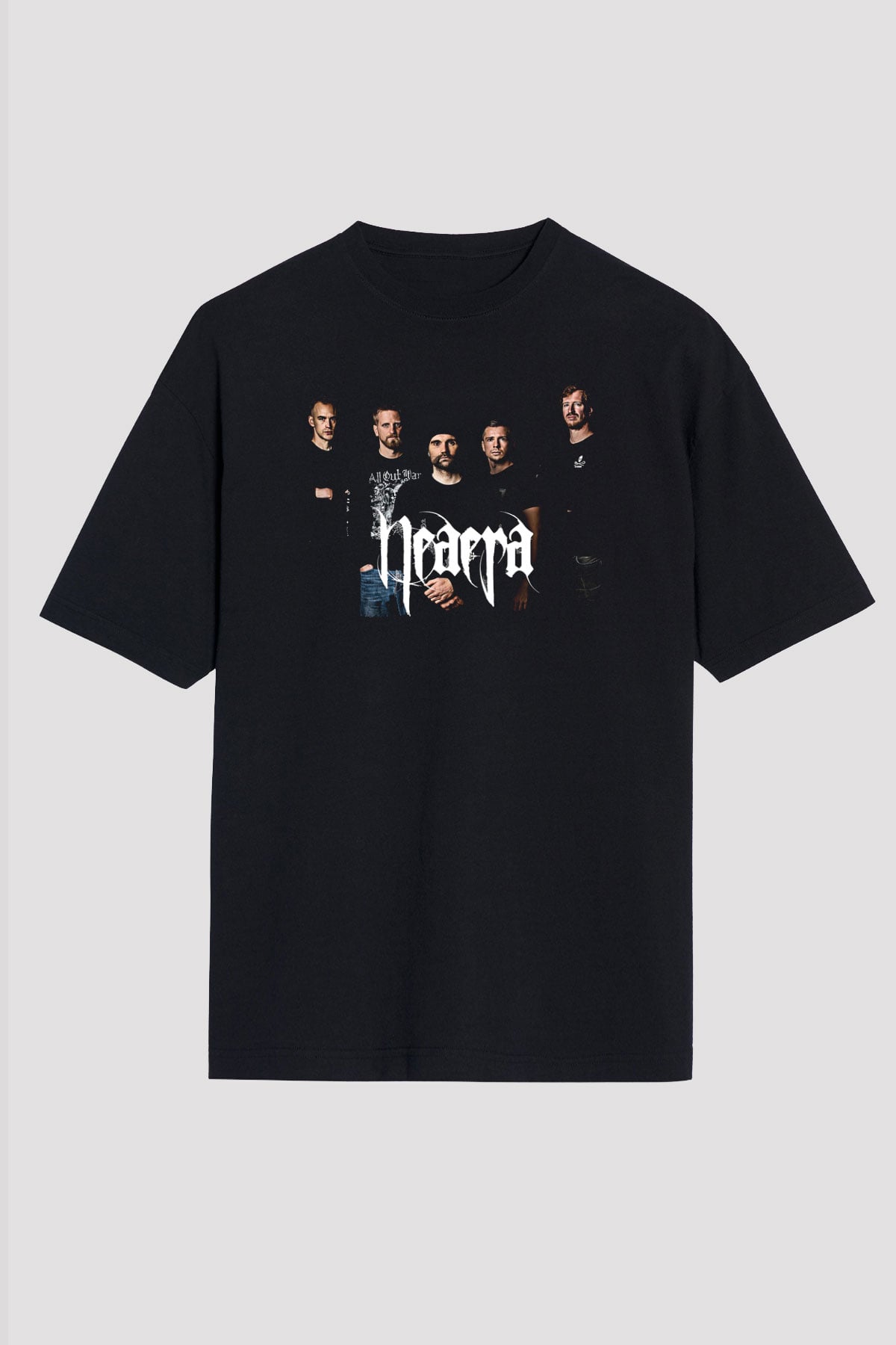 Neaera Baskılı Unisex Siyah Oversize Tişört - Tshirt