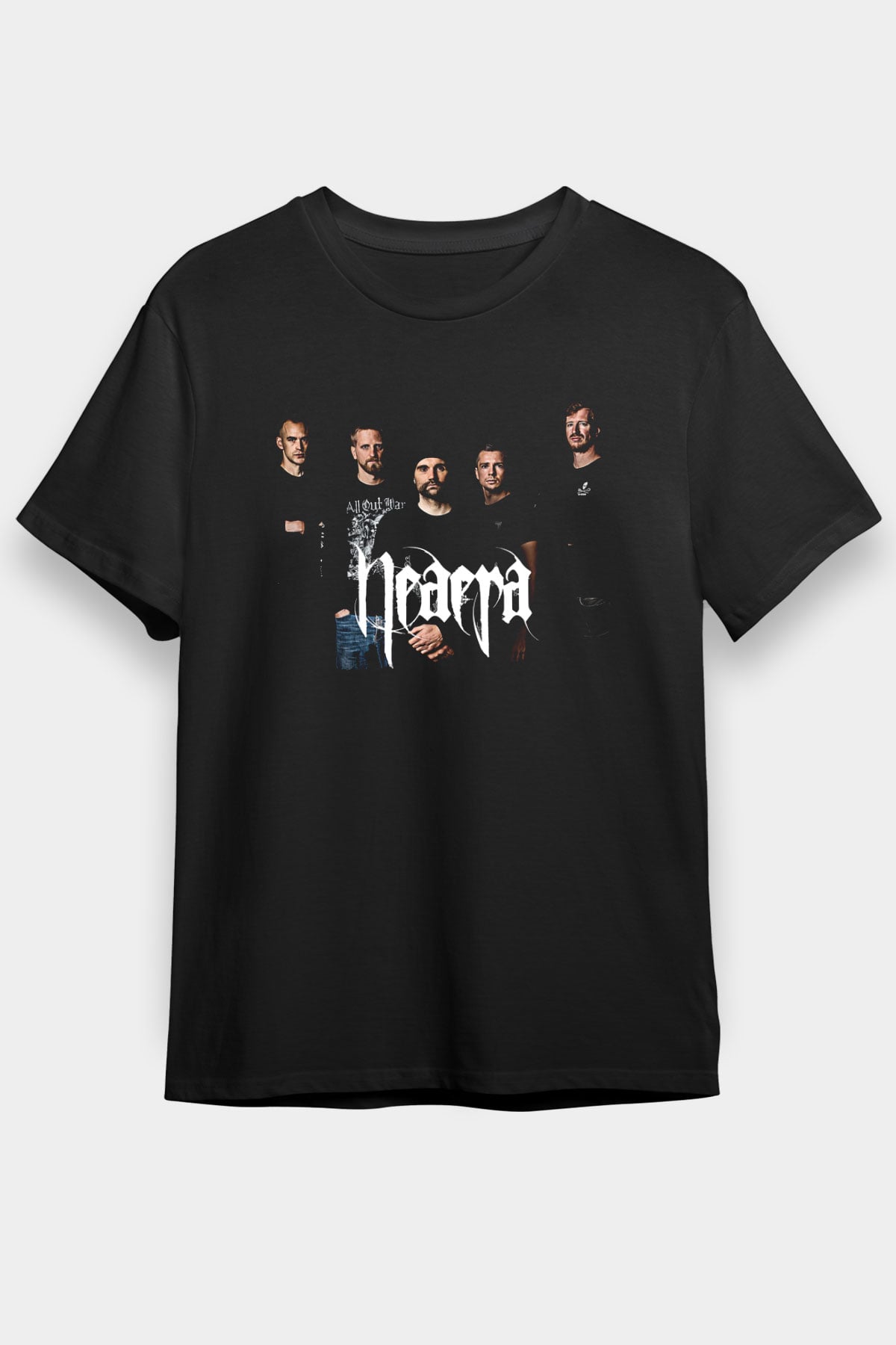 Neaera Baskılı Unisex Siyah Tişört - Tshirt