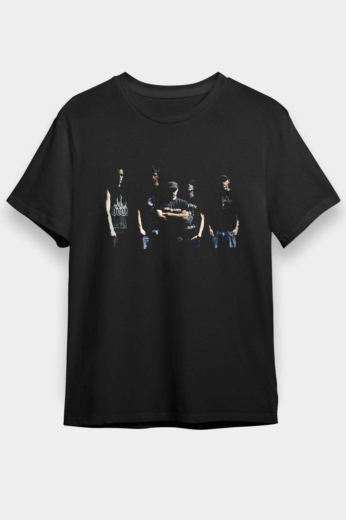 Neaera Baskılı Unisex Siyah Tişört - Tshirt