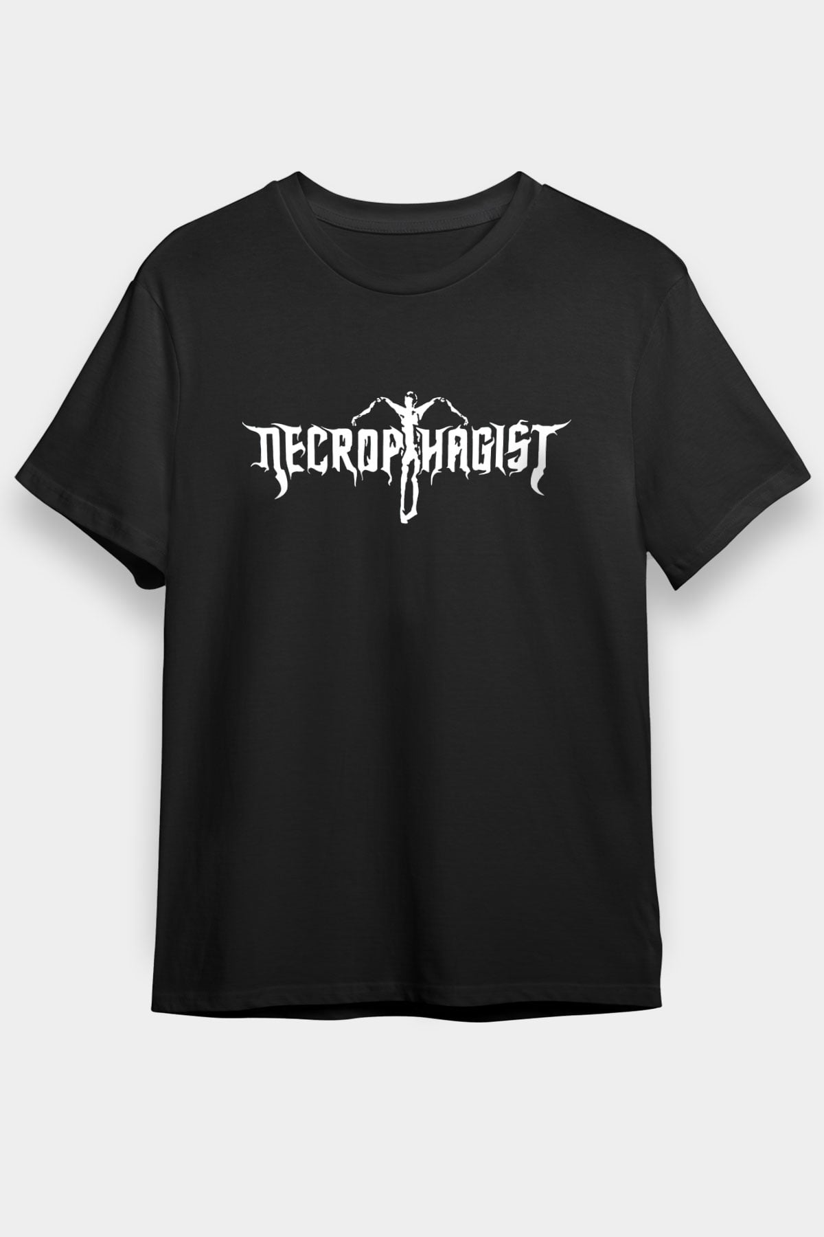Necrophagist Baskılı Unisex Siyah Tişört - Tshirt