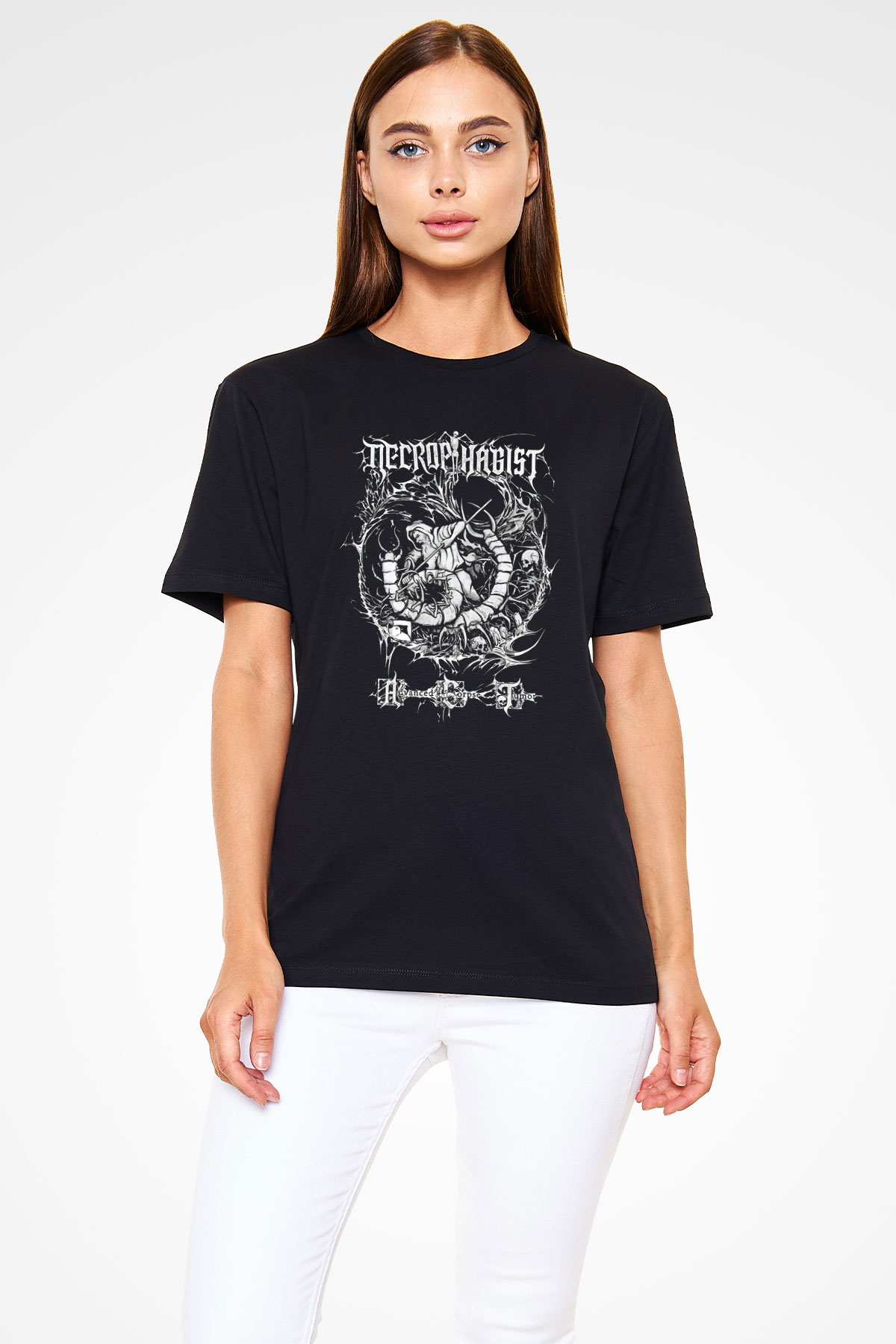 Necrophagist Baskılı Unisex Siyah Tişört - Tshirt