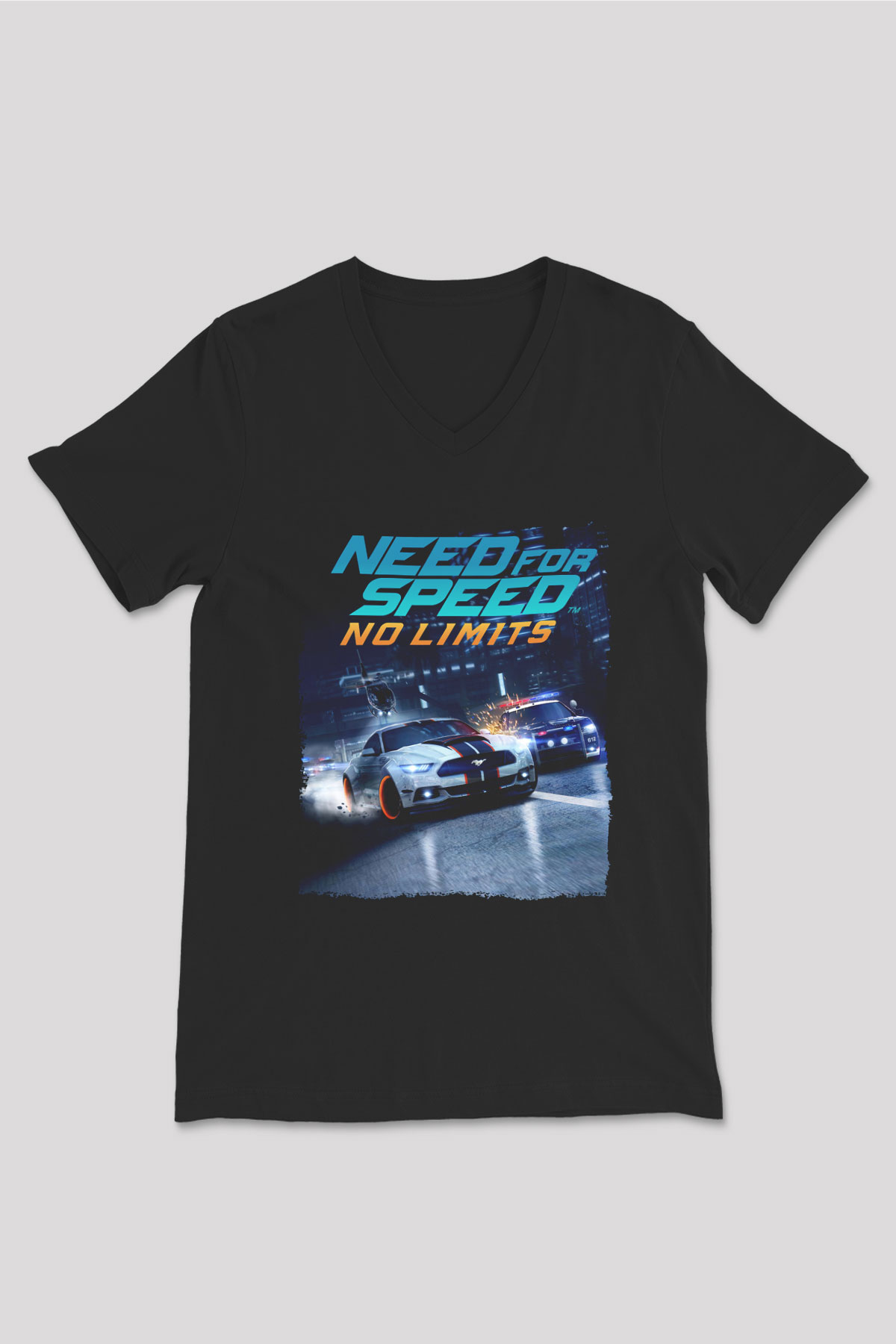 Need for Speed Siyah Unisex V Yaka Tişört