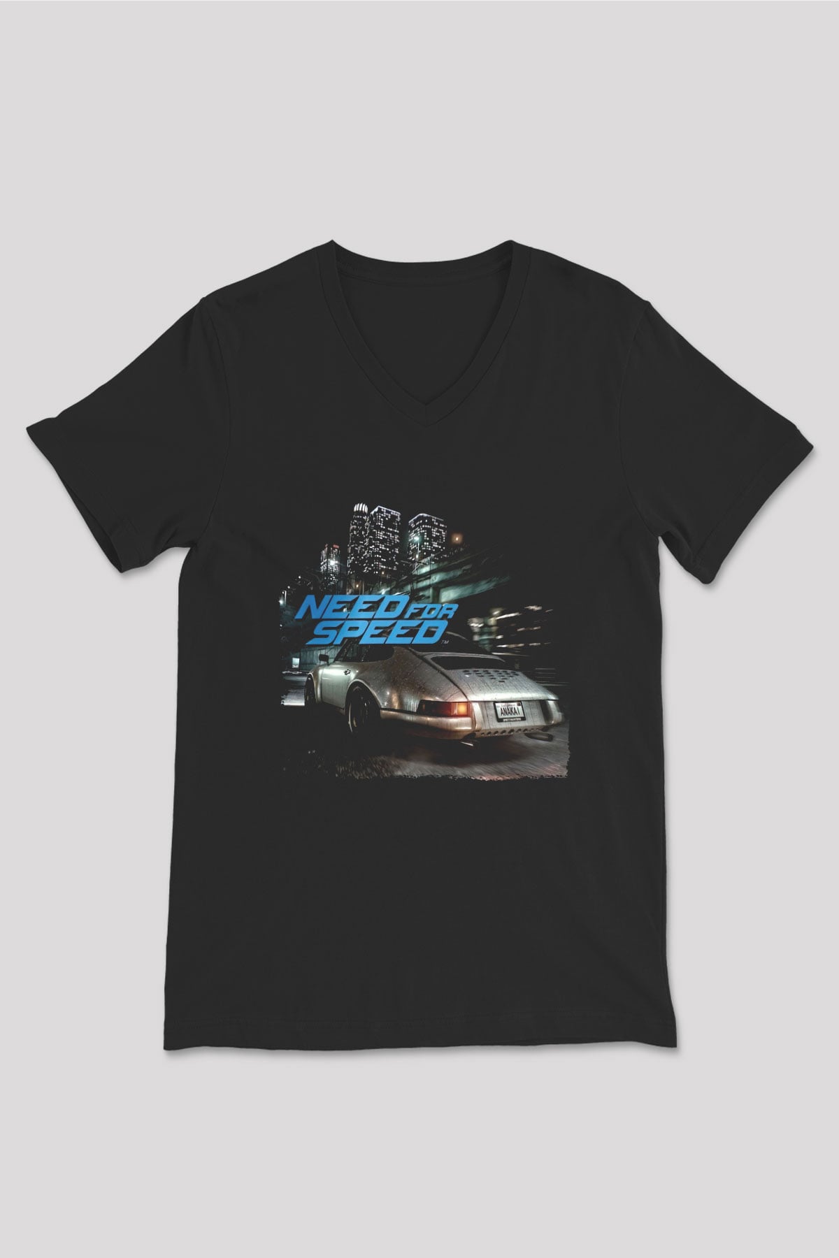 Need for Speed Siyah Unisex V Yaka Tişört