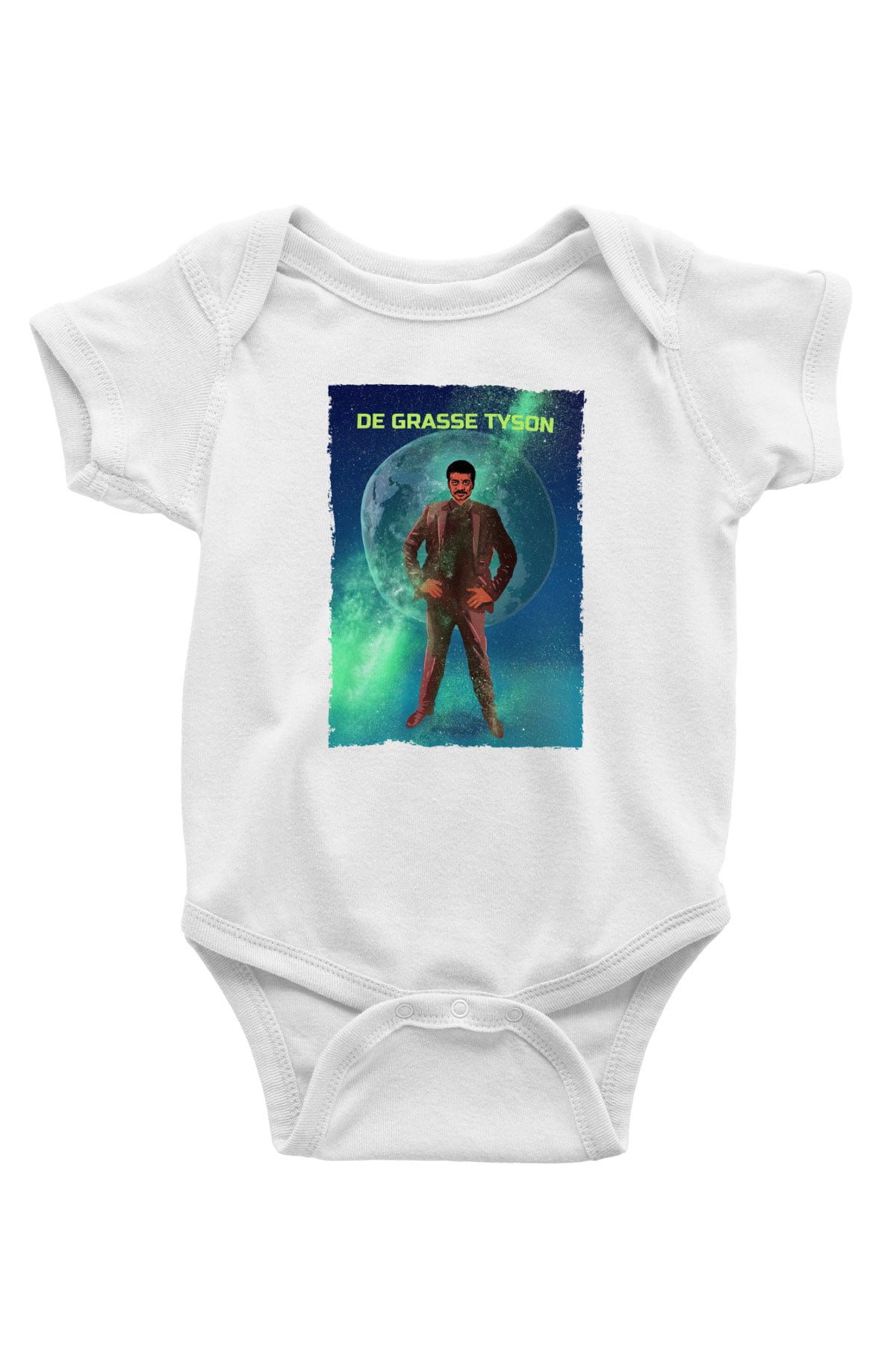 Neil De Grasse Tyson Baskılı Beyaz Bebek Body - Zıbın