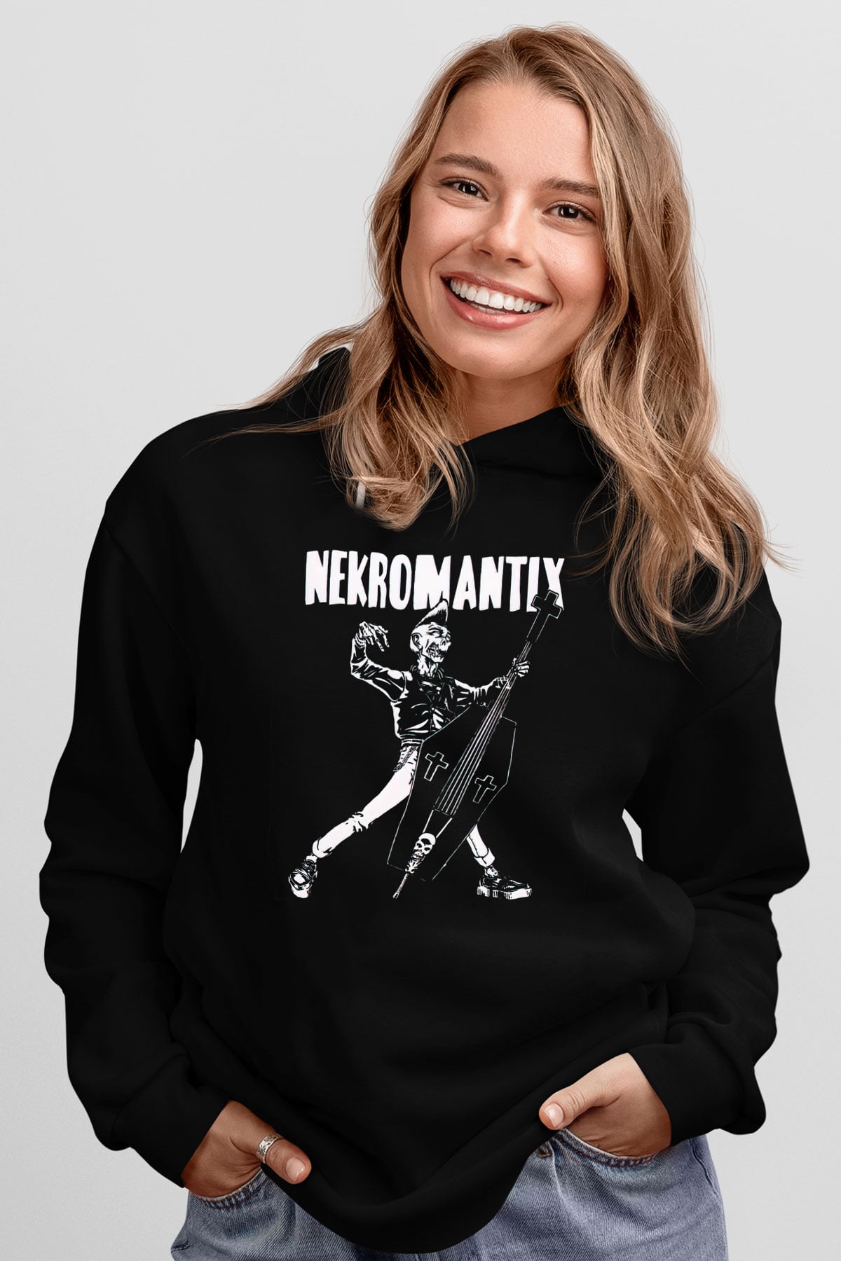 Nekromantix Siyah Unisex Kapüşonlu Sweatshirt