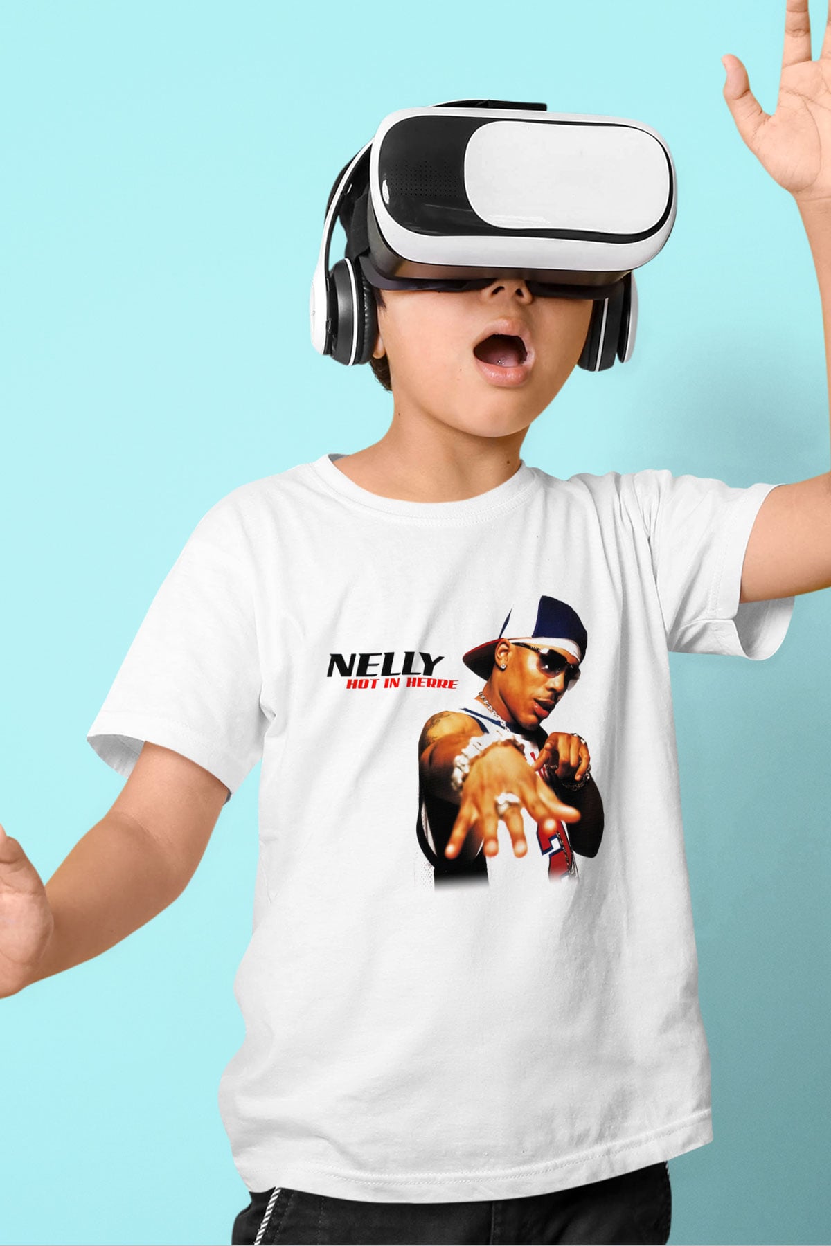 Nelly Baskılı Beyaz Unisex Çocuk Tişört