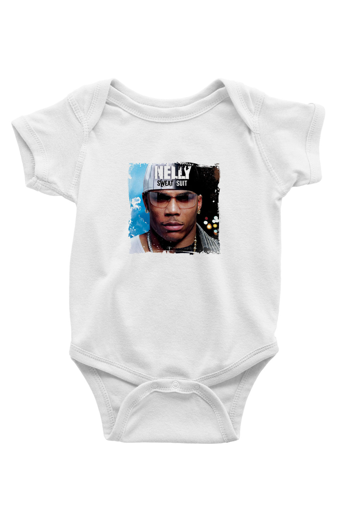 Nelly Baskılı Unisex Beyaz Bebek Body - Zıbın