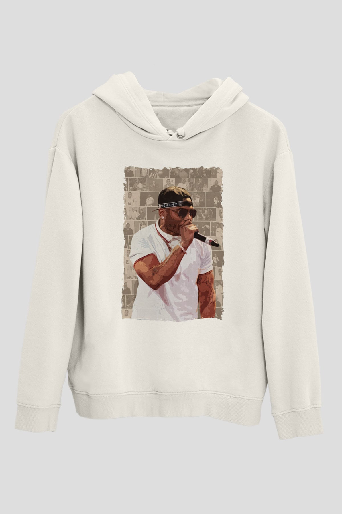 Nelly Beyaz Unisex Kapüşonlu Sweatshirt