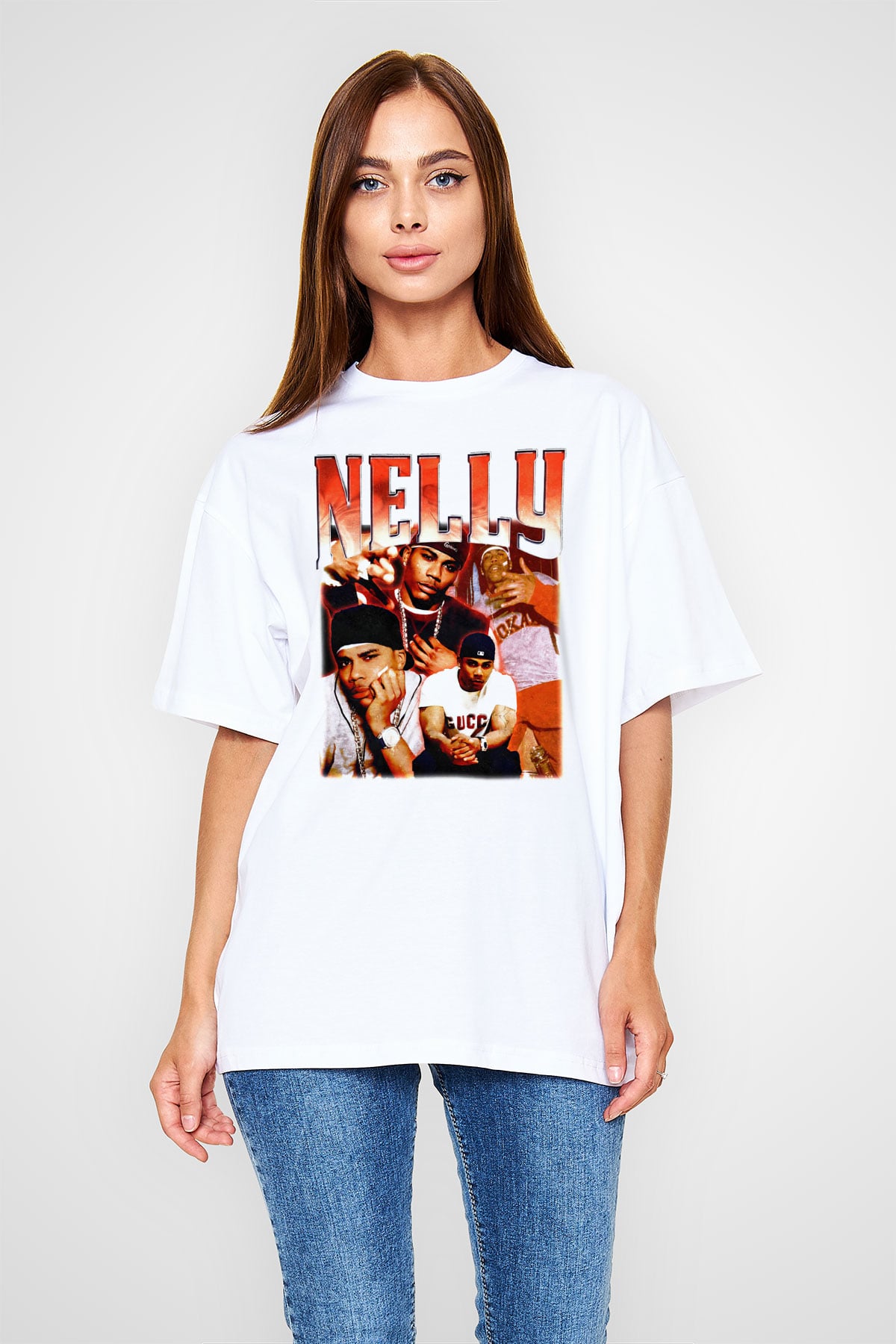 Nelly Beyaz Unisex Tişört T-Shirt - TişörtFabrikası