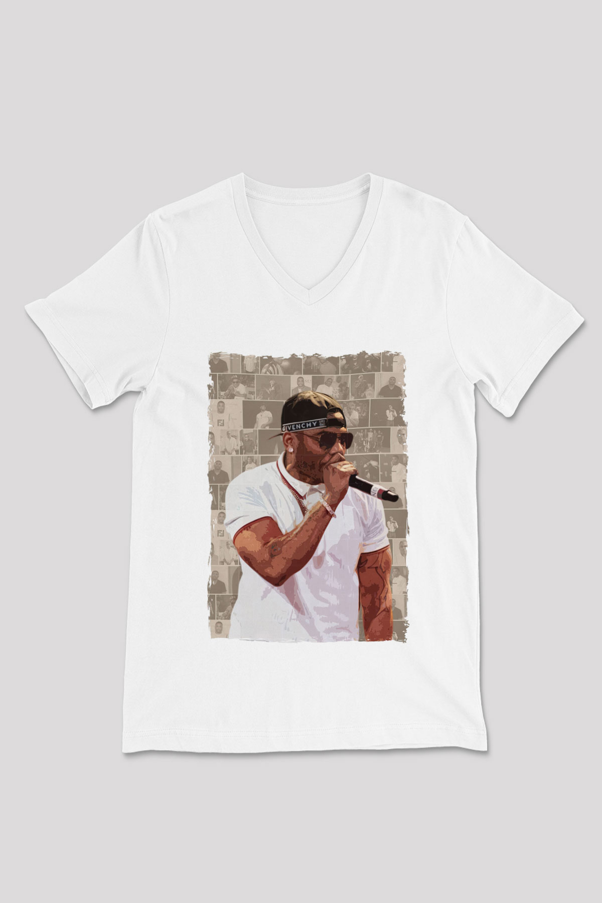 Nelly Beyaz Unisex V Yaka Tişört