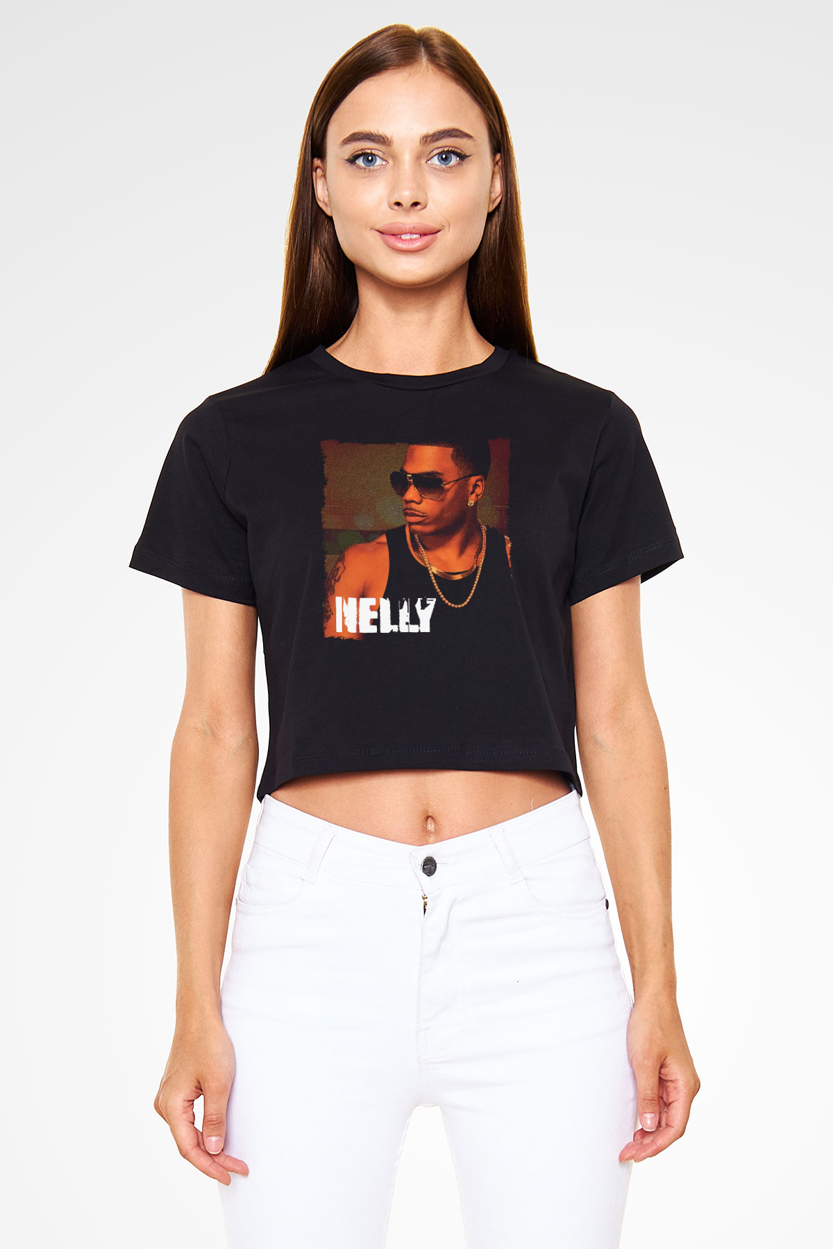 Nelly Siyah  Crop Top Tişört