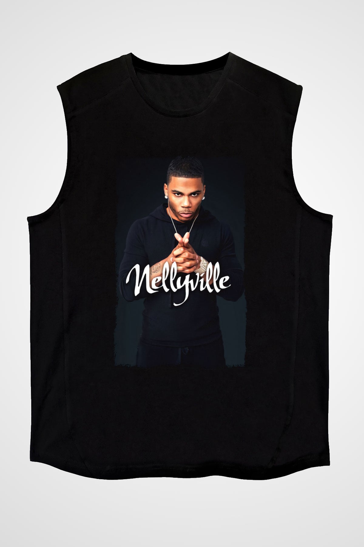 Nelly Siyah Unisex Kolsuz Tişört