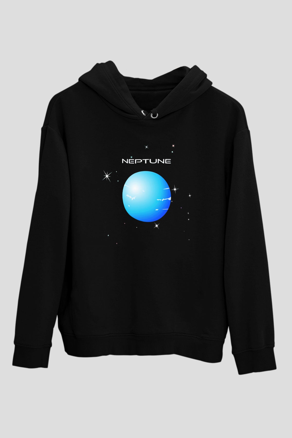 Neptün Siyah Unisex Hoodie
