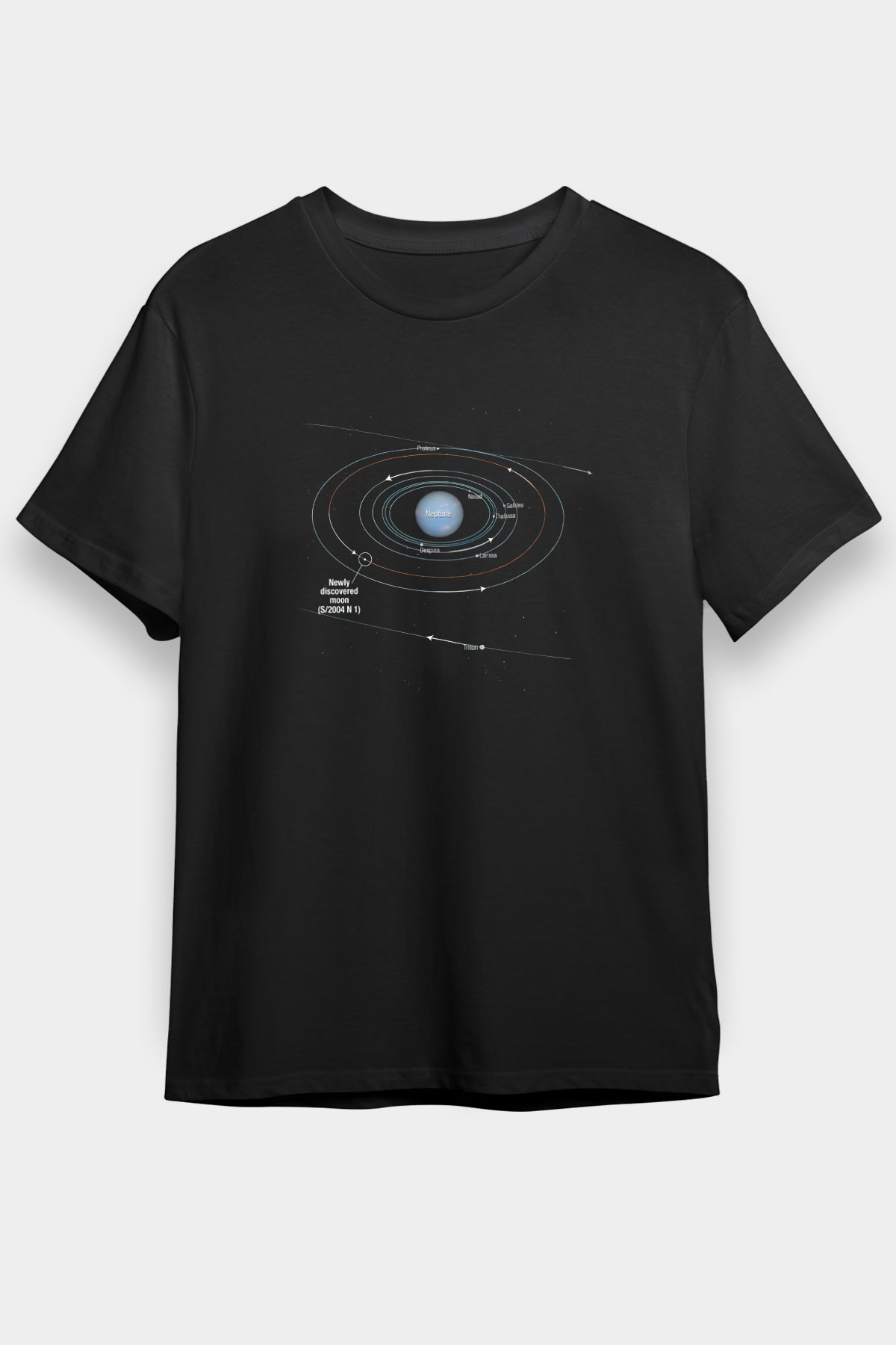 Neptün Siyah Unisex Tişört T-Shirt - TişörtFabrikası