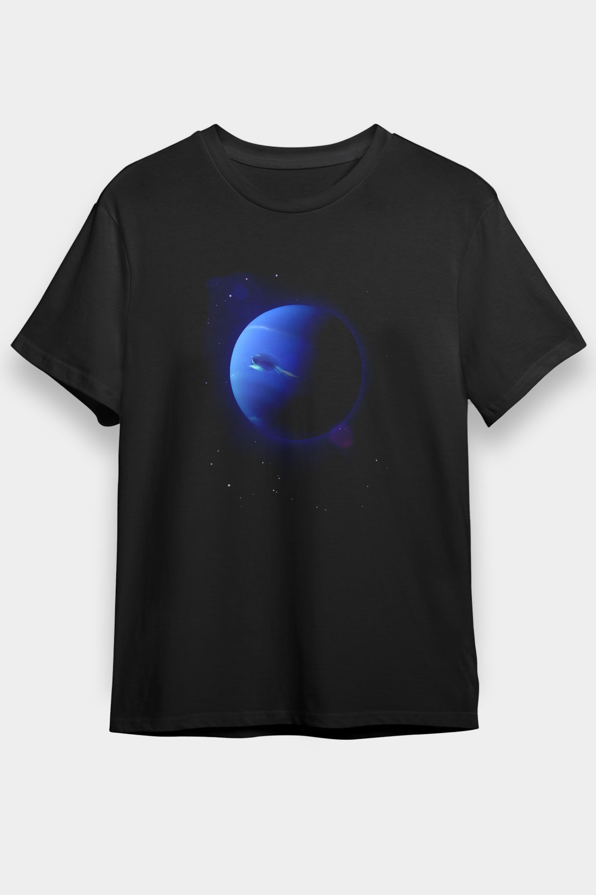 Neptün Siyah Unisex Tişört T-Shirt - TişörtFabrikası