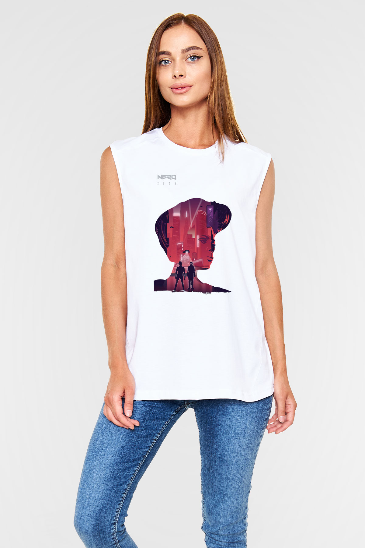 Nero Beyaz Unisex Kolsuz Tişört