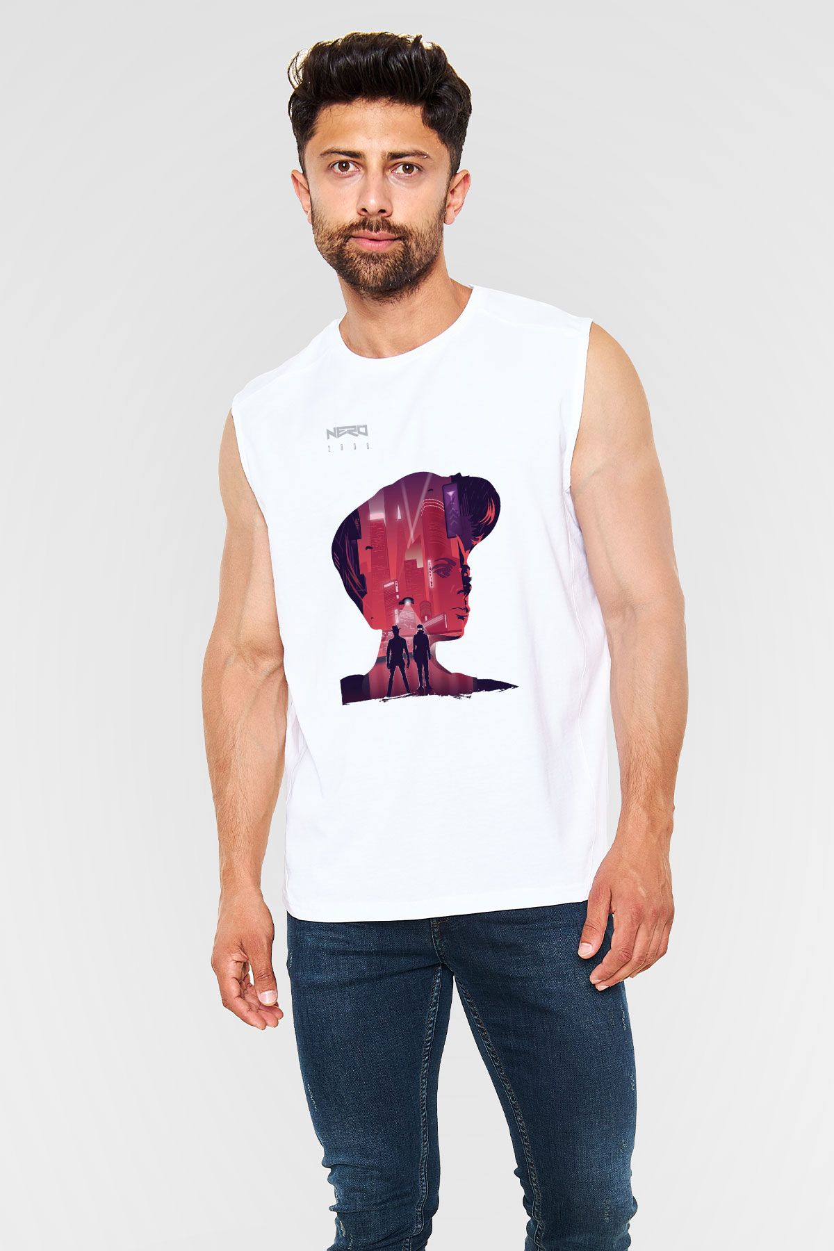 Nero Beyaz Unisex Kolsuz Tişört
