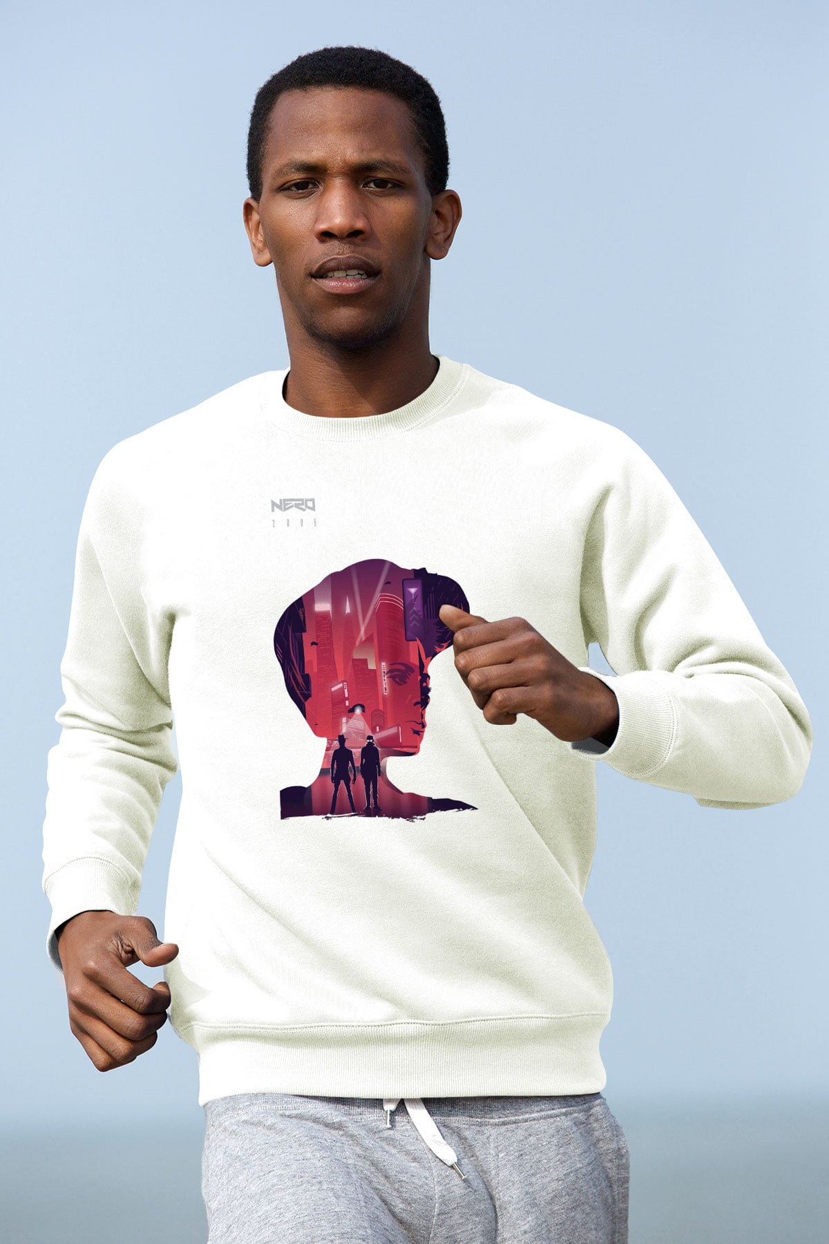 Nero Beyaz Unisex Sweatshirt