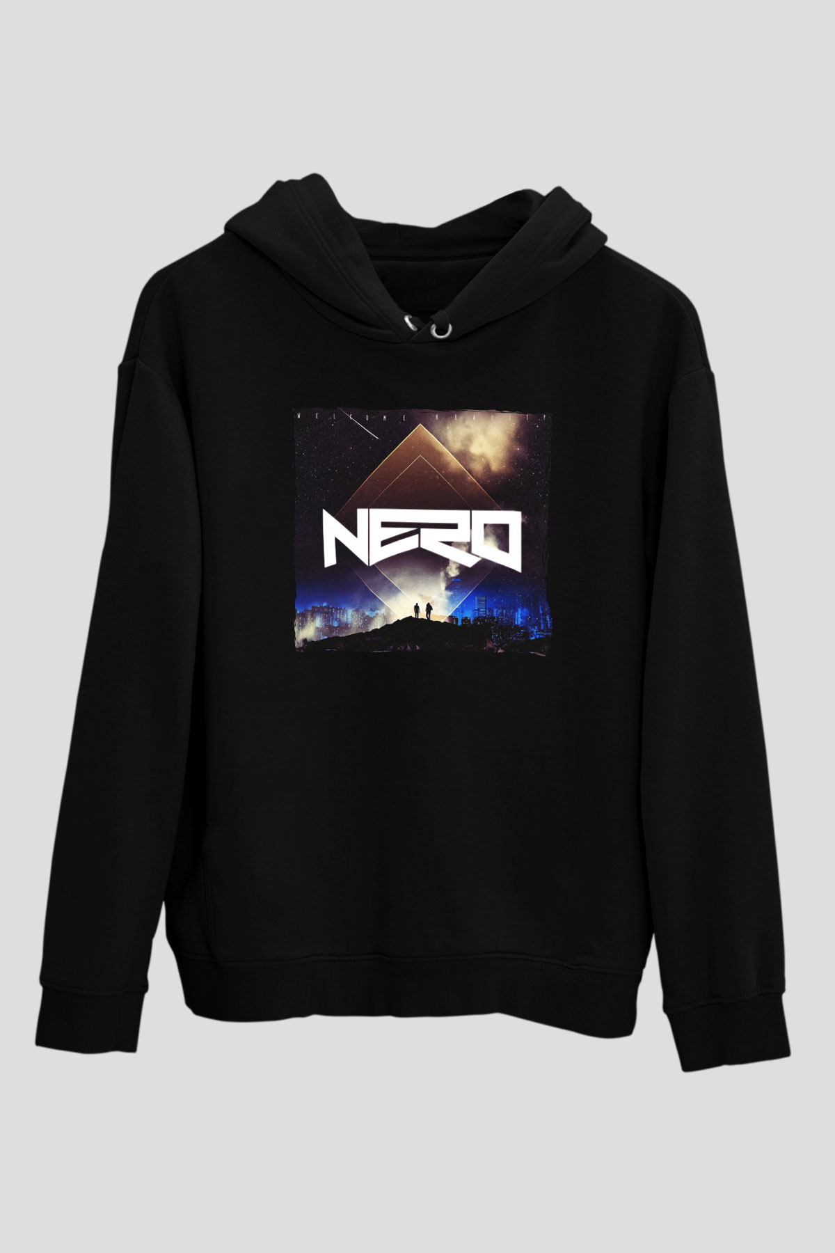 Nero Siyah Unisex Kapüşonlu Sweatshirt