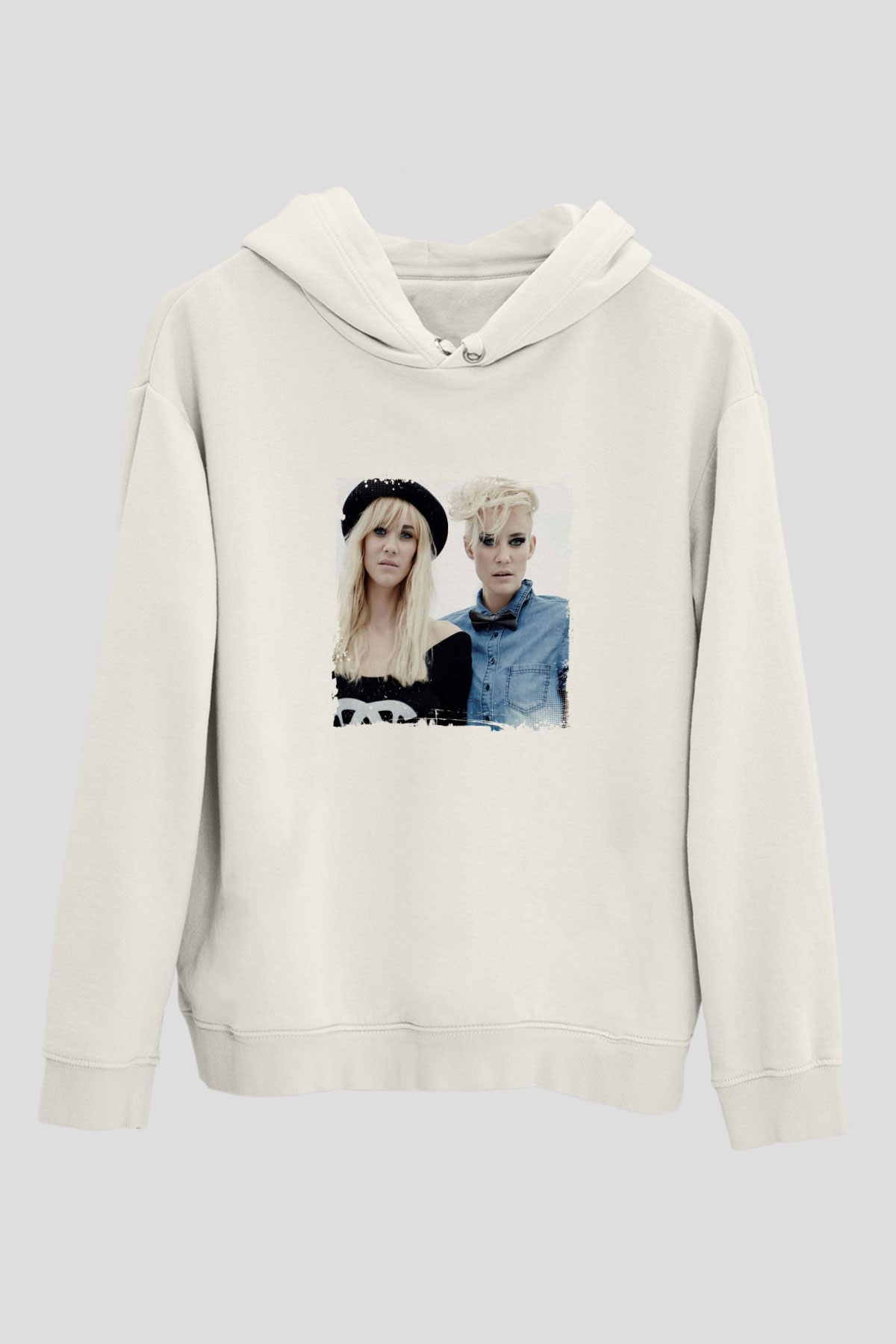 NervoBaskılı Beyaz Hoodie