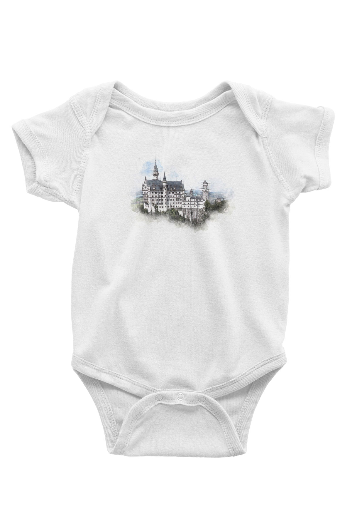 Neuschwanstein Şatosu Beyaz Bebek Body - Zıbın