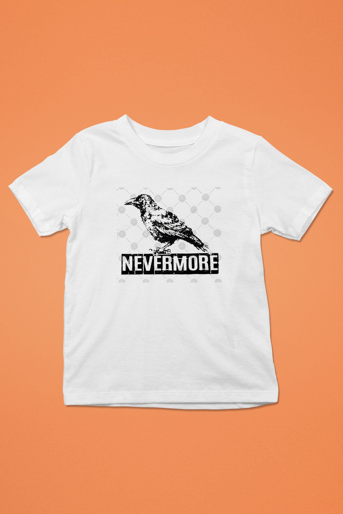 Nevermore Baskılı Beyaz Unisex Beyaz Çocuk Tişört - Tshirt
