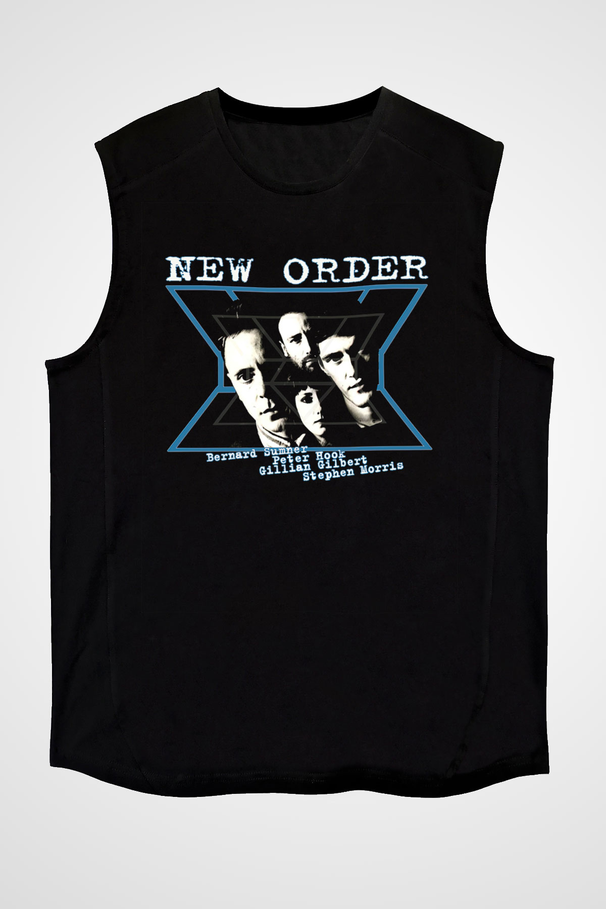 New Order Siyah Unisex Kolsuz Tişört