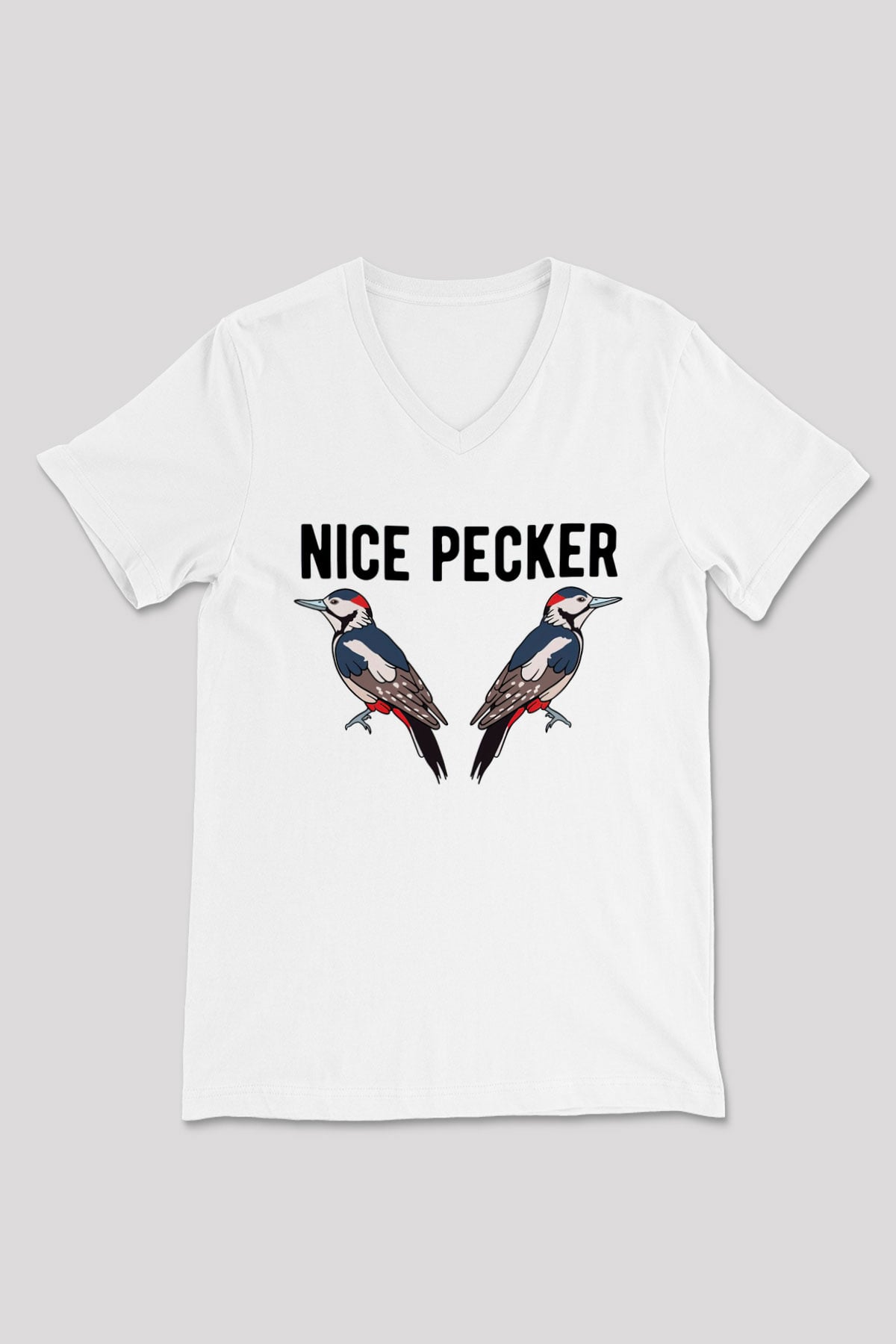Nice Pecker Baskılı Unisex Beyaz  V Yaka Tişört