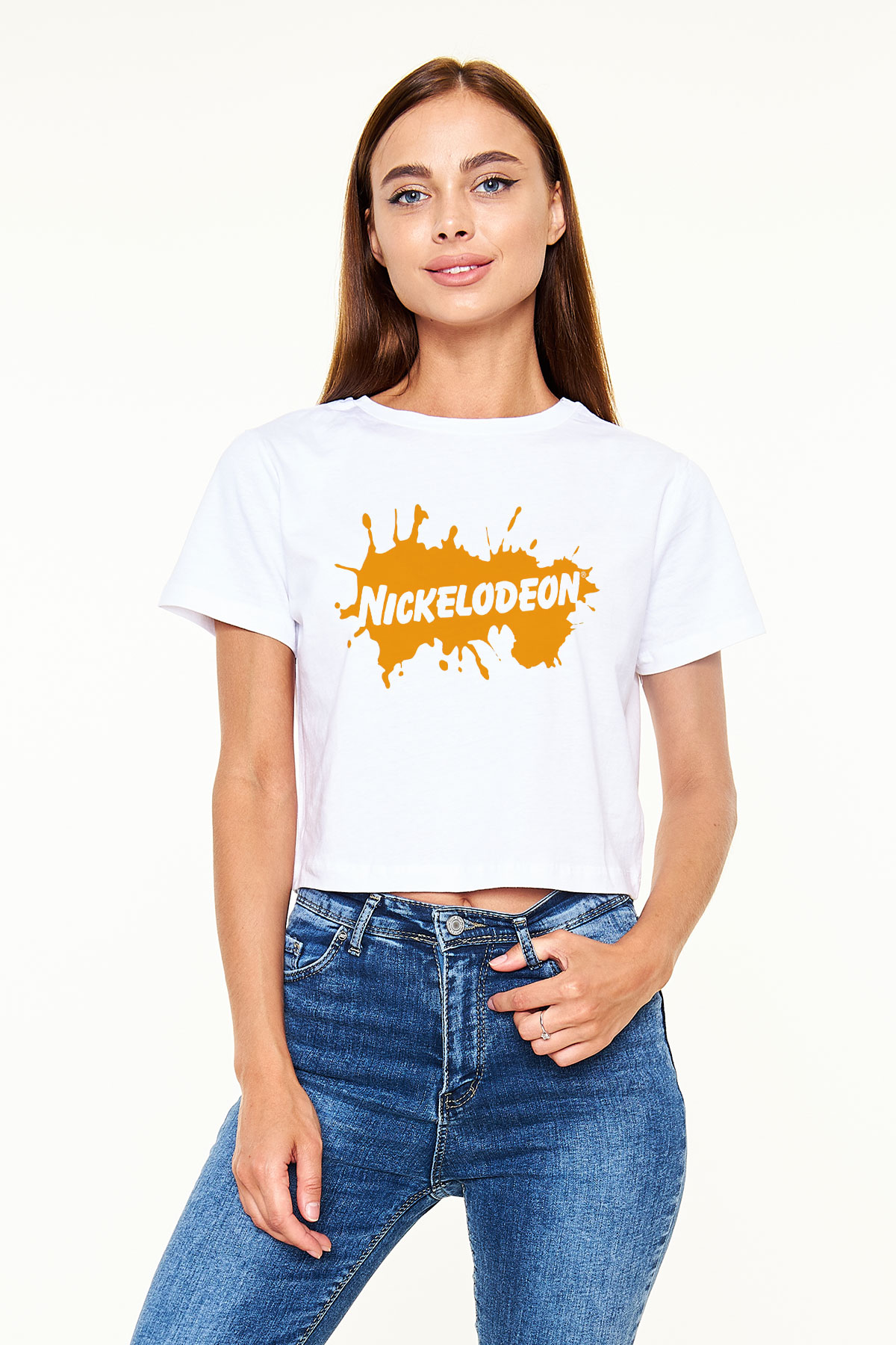 Nickelodeon Beyaz Croptop Tişört