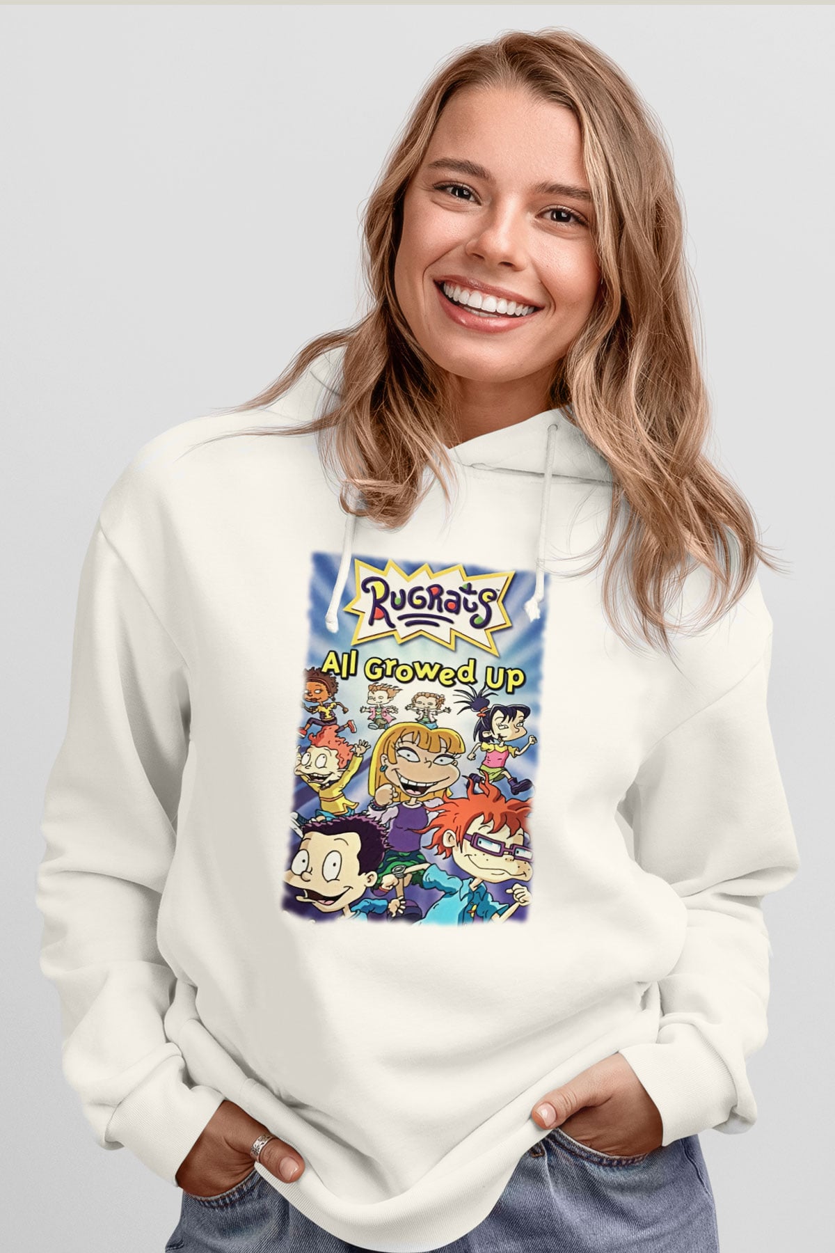 Nickelodeon Beyaz Unisex Hoodie