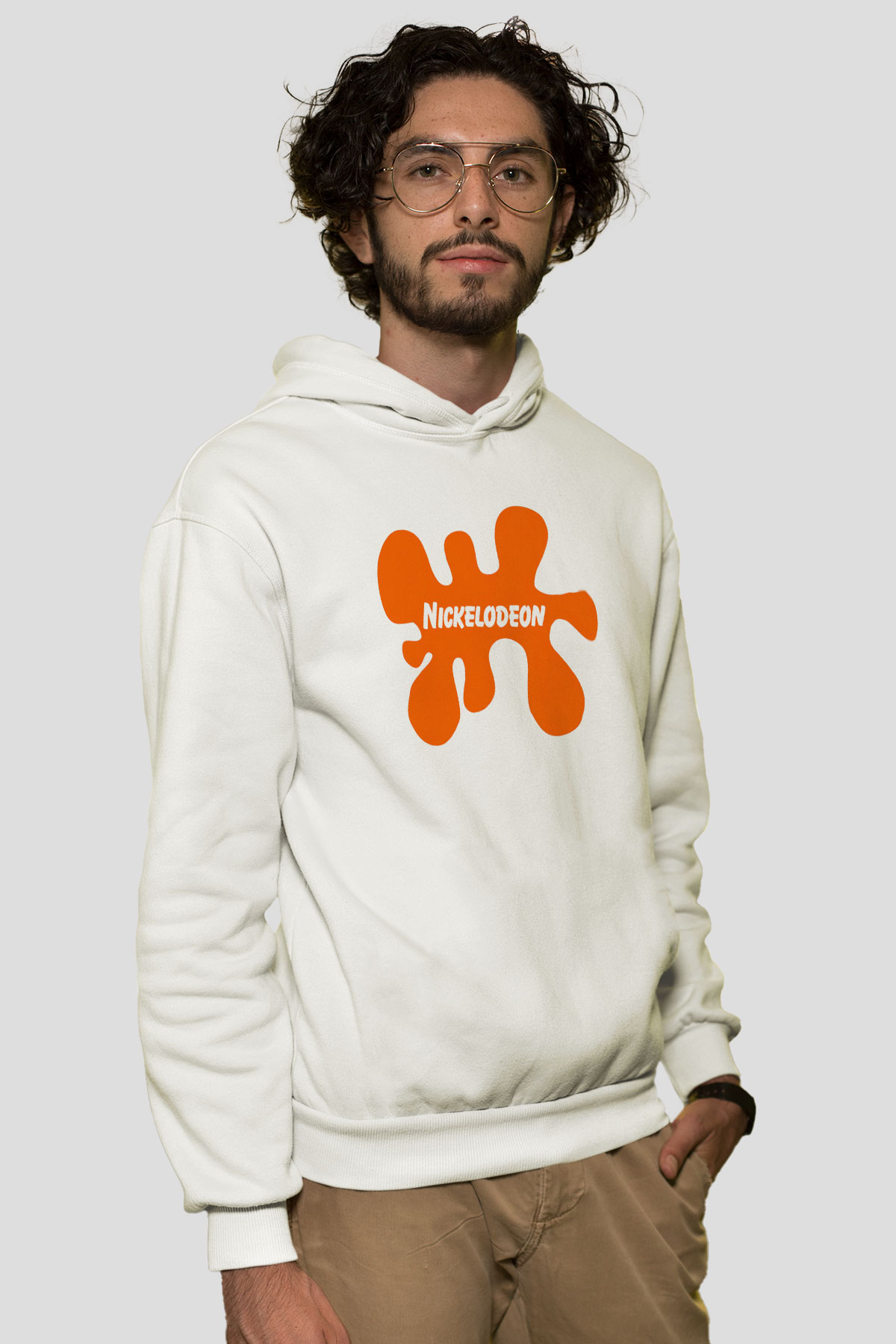 Nickelodeon Beyaz Unisex Hoodie