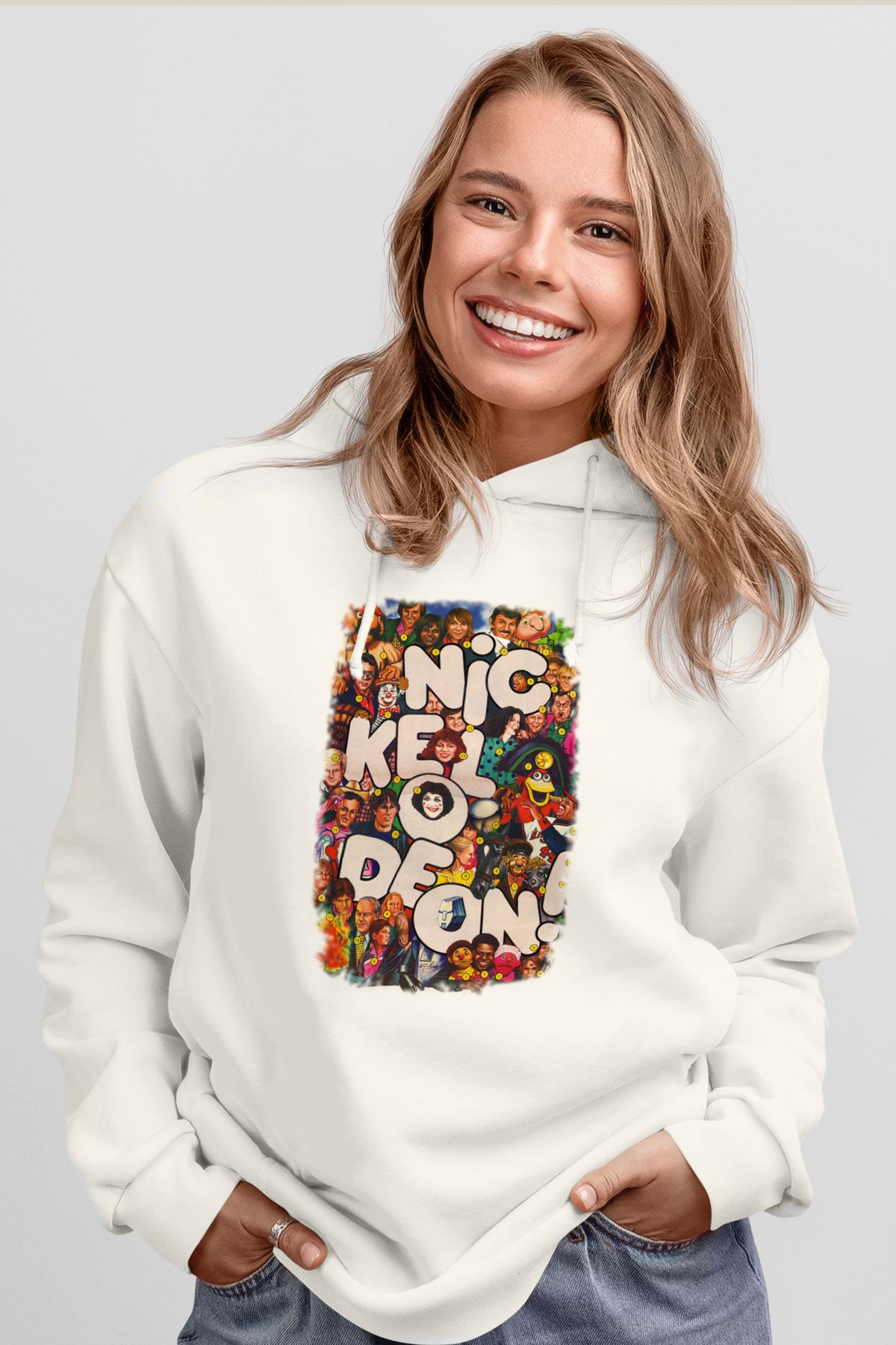 Nickelodeon Beyaz Unisex Hoodie