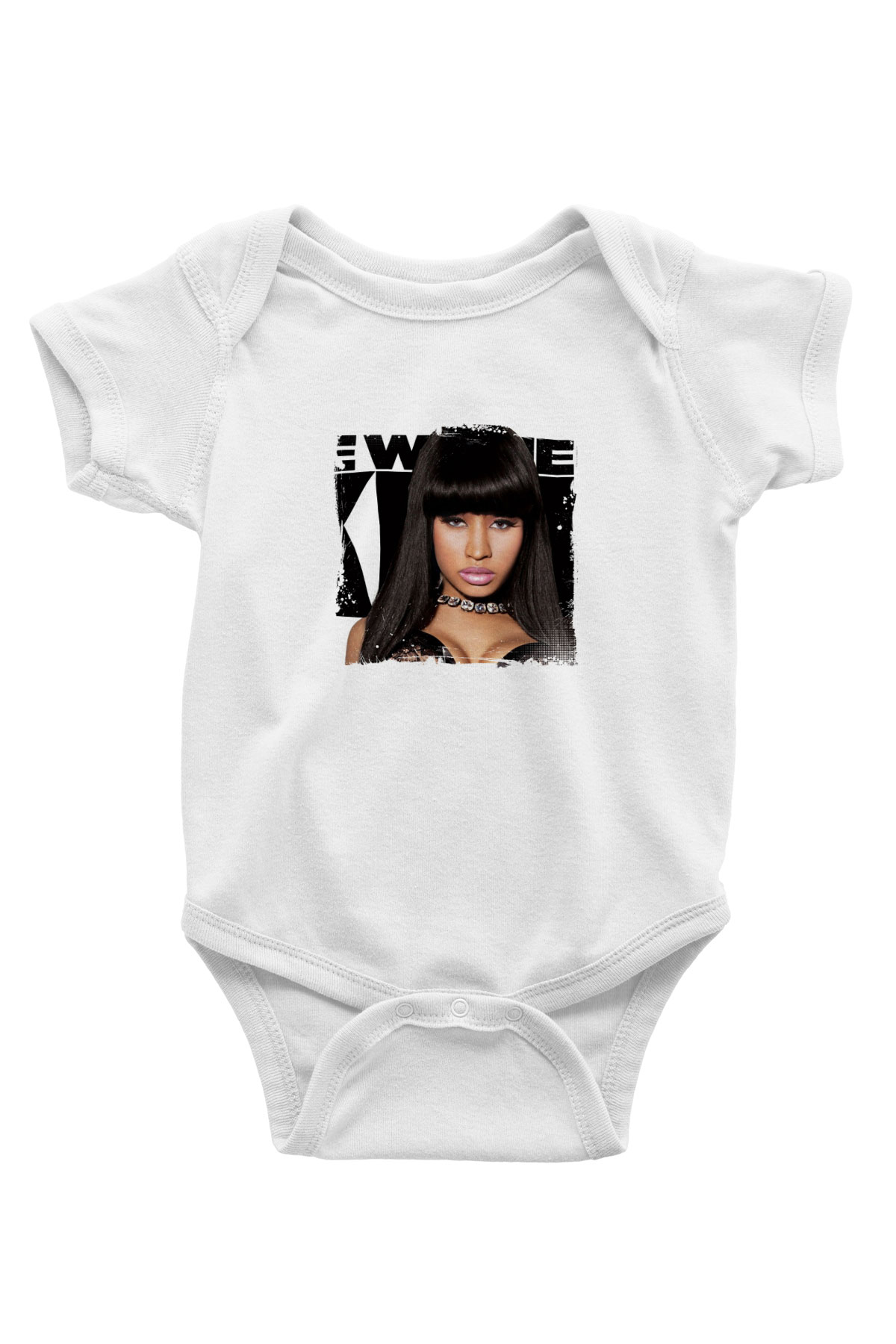 Nicki Minaj Baskılı Unisex Beyaz Bebek Body - Zıbın
