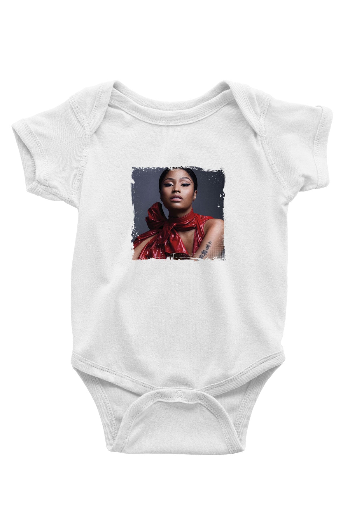 Nicki Minaj Baskılı Unisex Beyaz Bebek Body - Zıbın