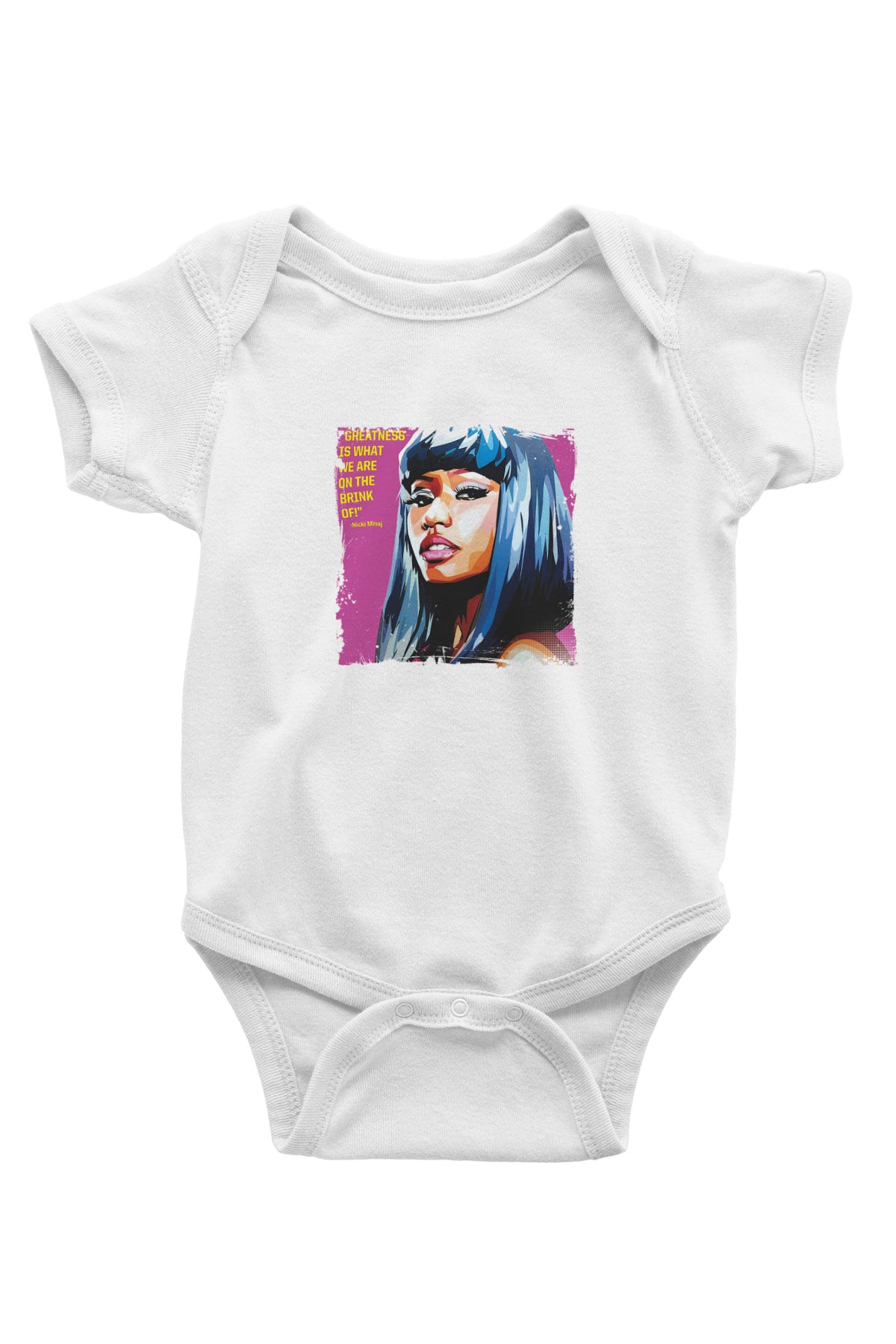 Nicki Minaj Baskılı Unisex Beyaz Bebek Body - Zıbın