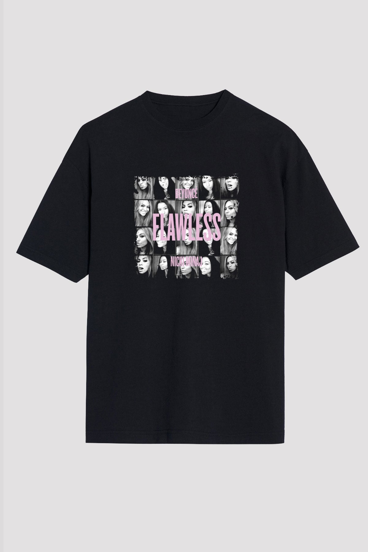 Nicki Minaj Baskılı Unisex Oversize Siyah Tişört