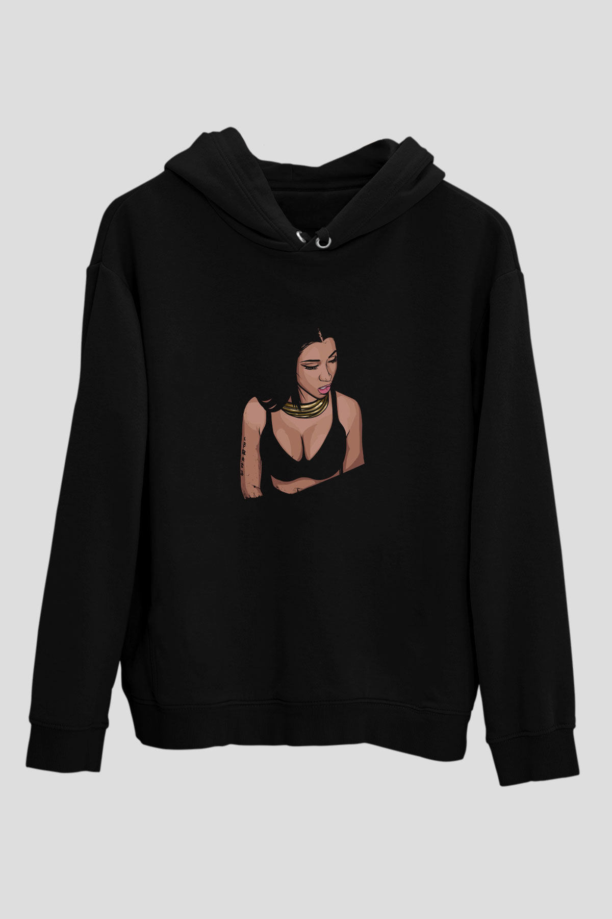 Nicki Minaj Baskılı Unisex Siyah Hoodie