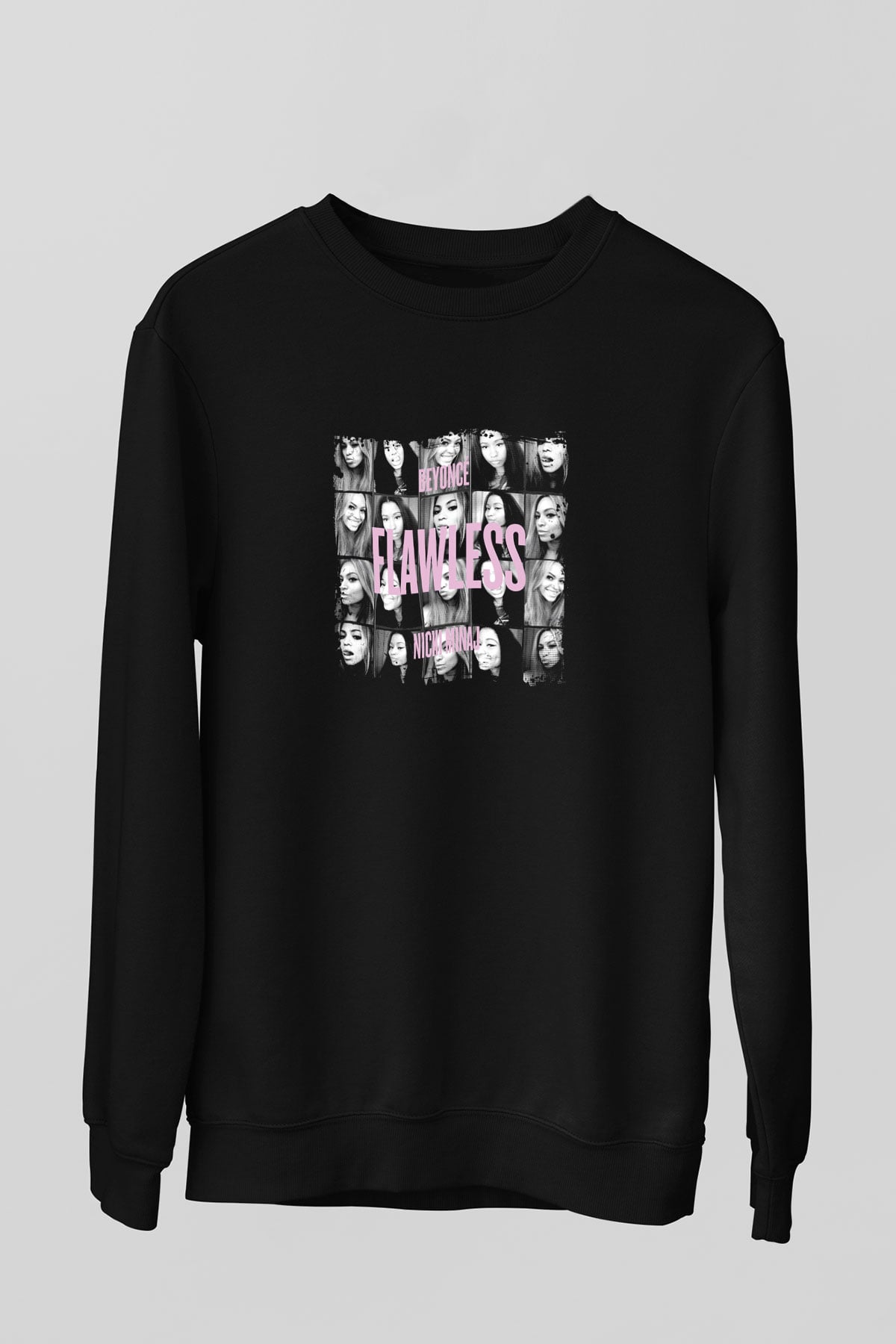Nicki Minaj Baskılı Unisex Siyah Sweatshirt