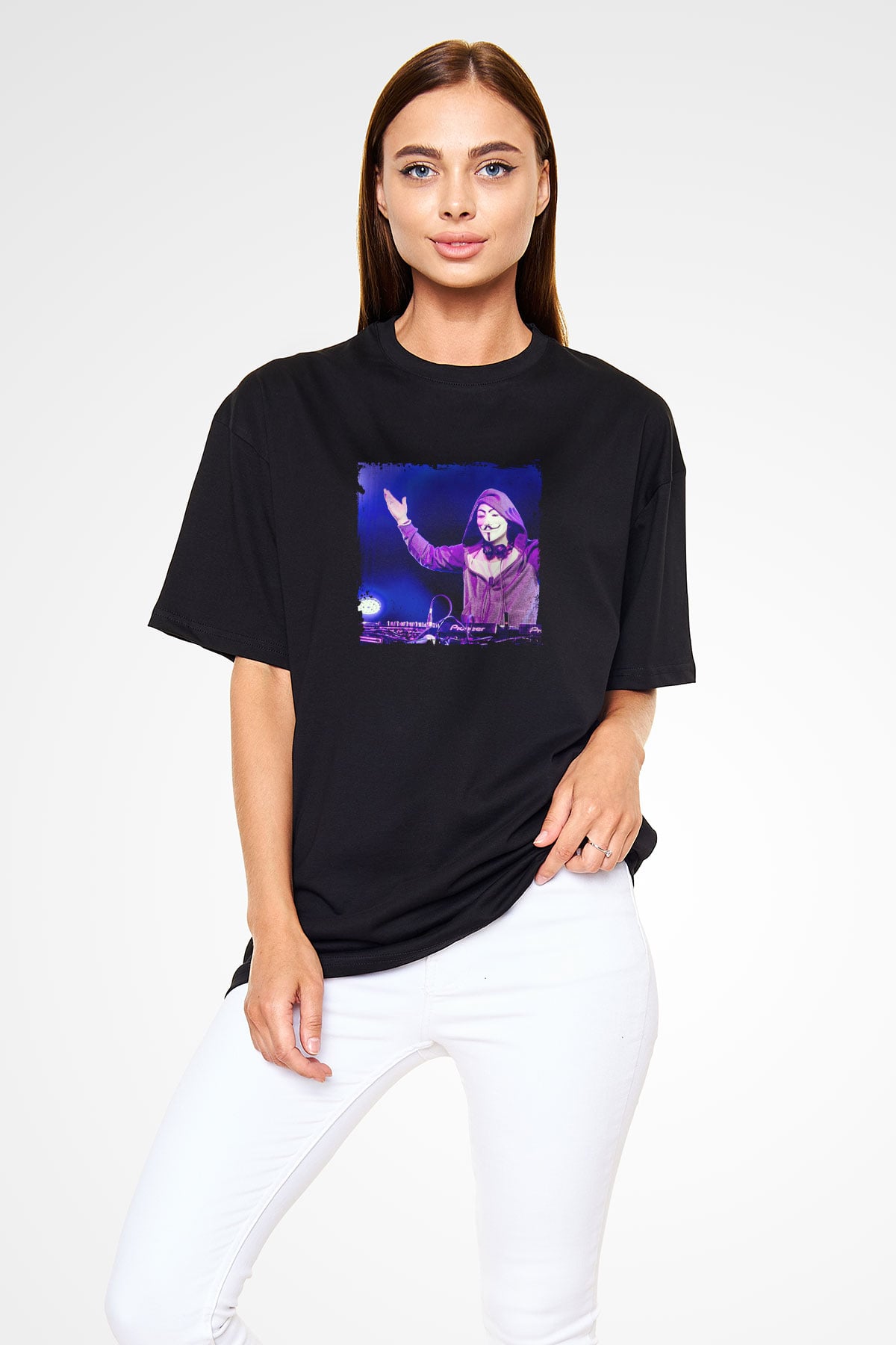 Nicky Romero Baskılı Unisex Oversize Siyah Tişört