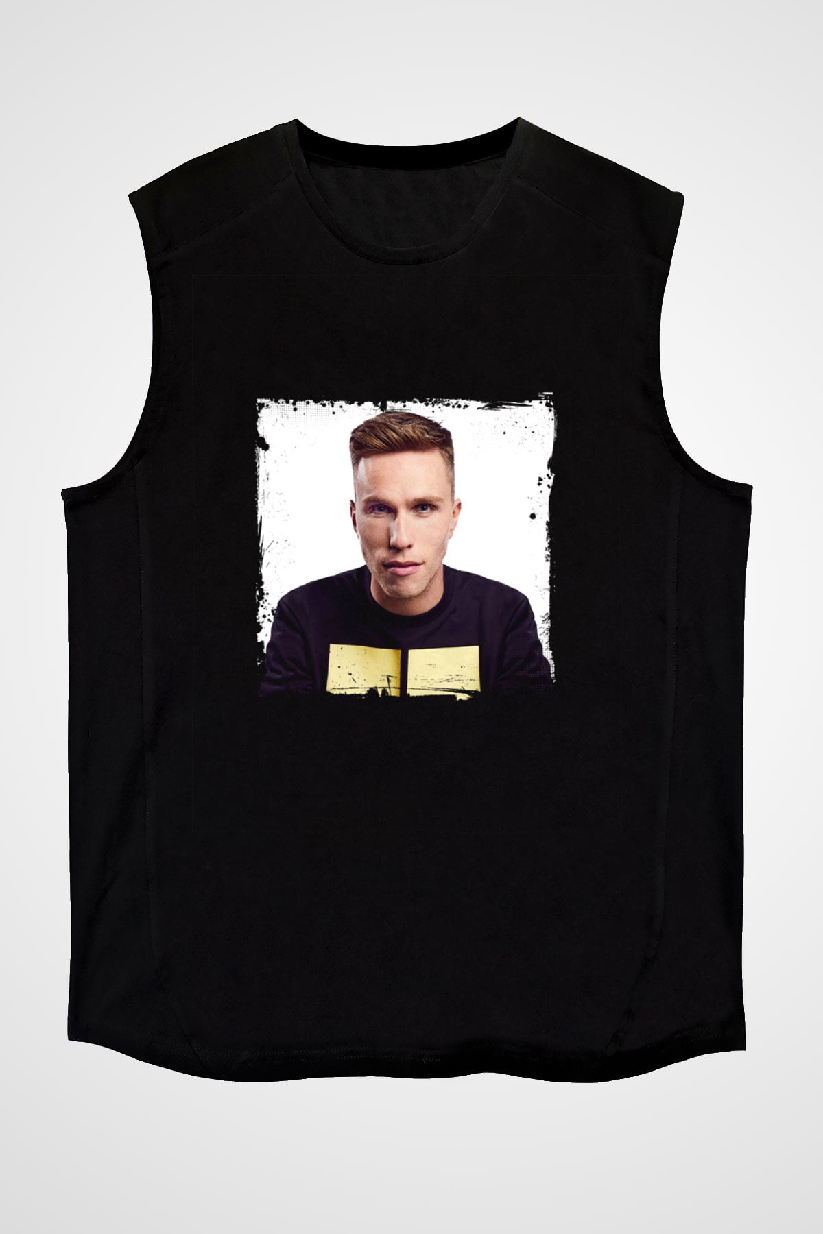 Nicky Romero Baskılı Unisex Siyah Kolsuz Tişört