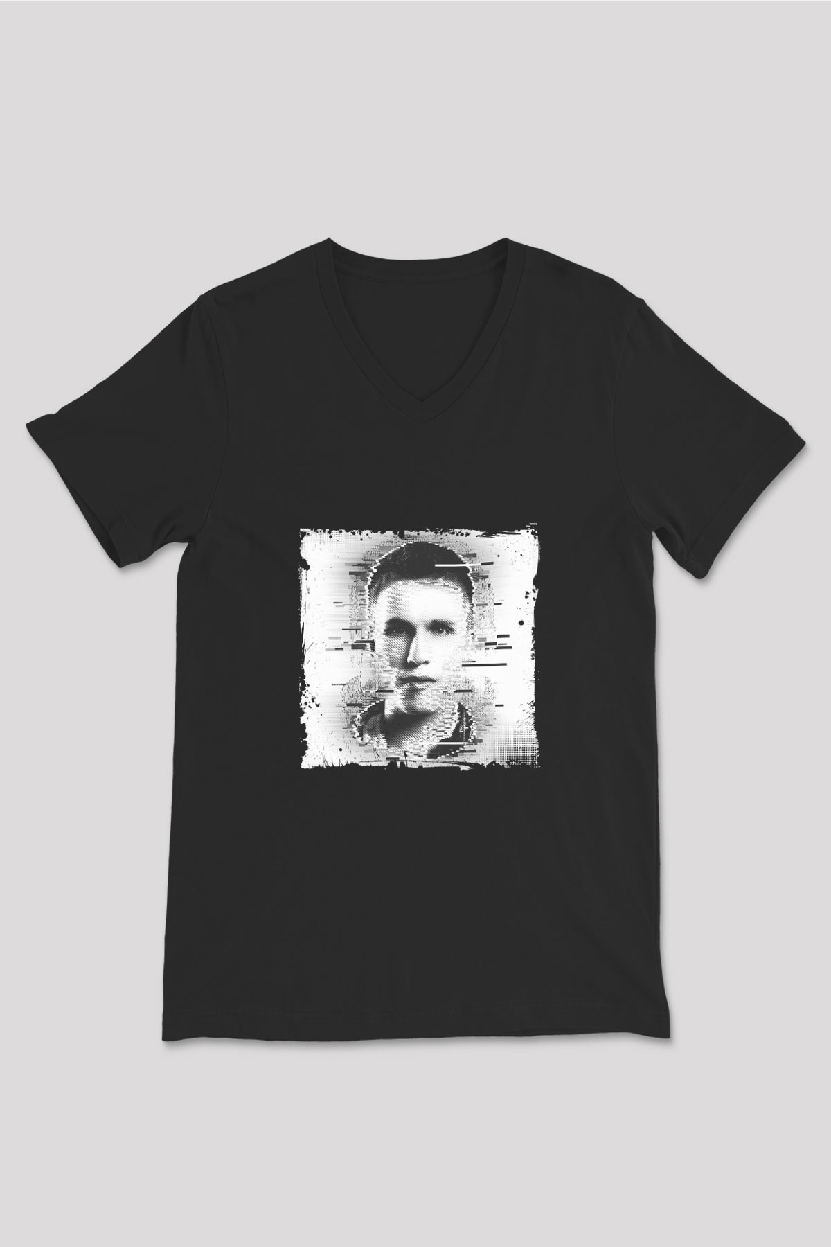 Nicky Romero Baskılı Unisex Siyah V Yaka Tişört