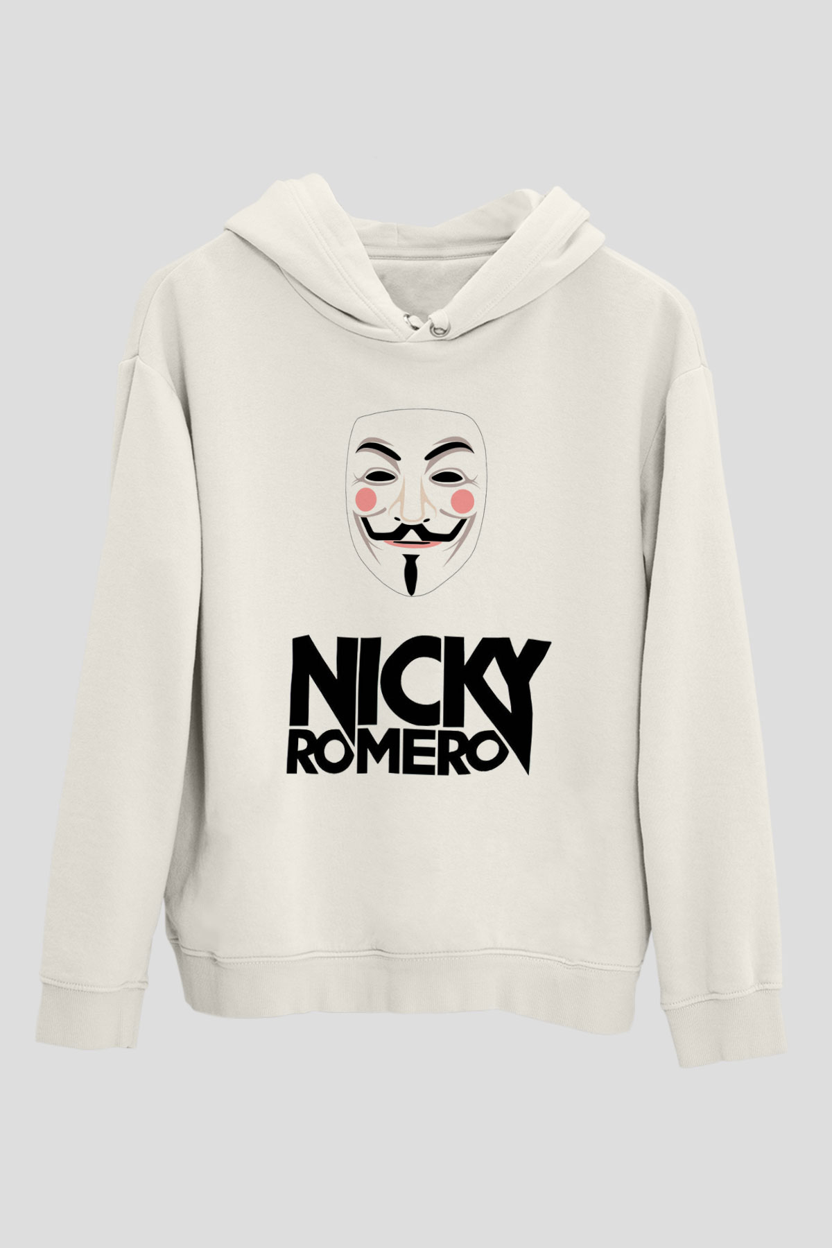 Nicky Romero Beyaz Unisex Kapşonlu Sweatshirt