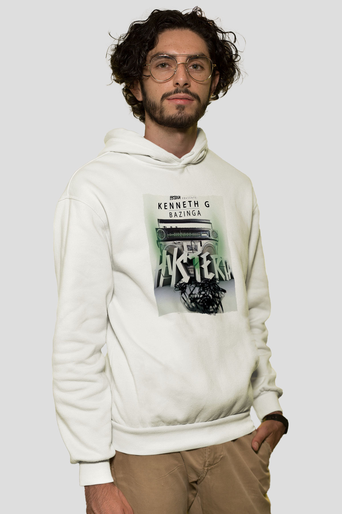 Nicky Romero Beyaz Unisex Kapüşonlu Sweatshirt