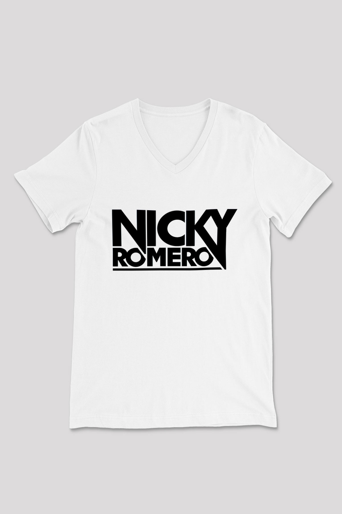 Nicky Romero Beyaz Unisex V Yaka Tişört