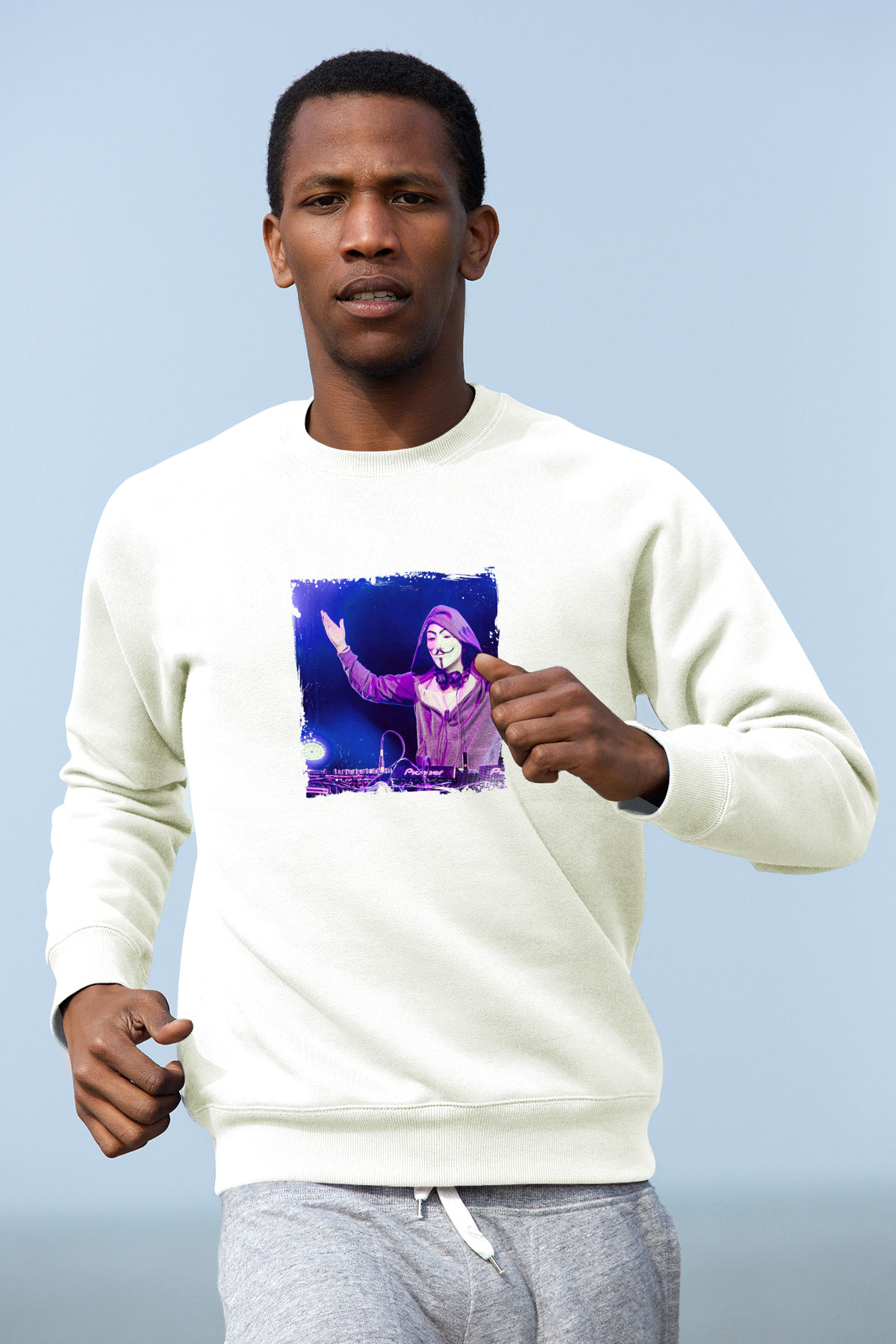 Nicky RomeroBaskılı Beyaz Sweatshirt
