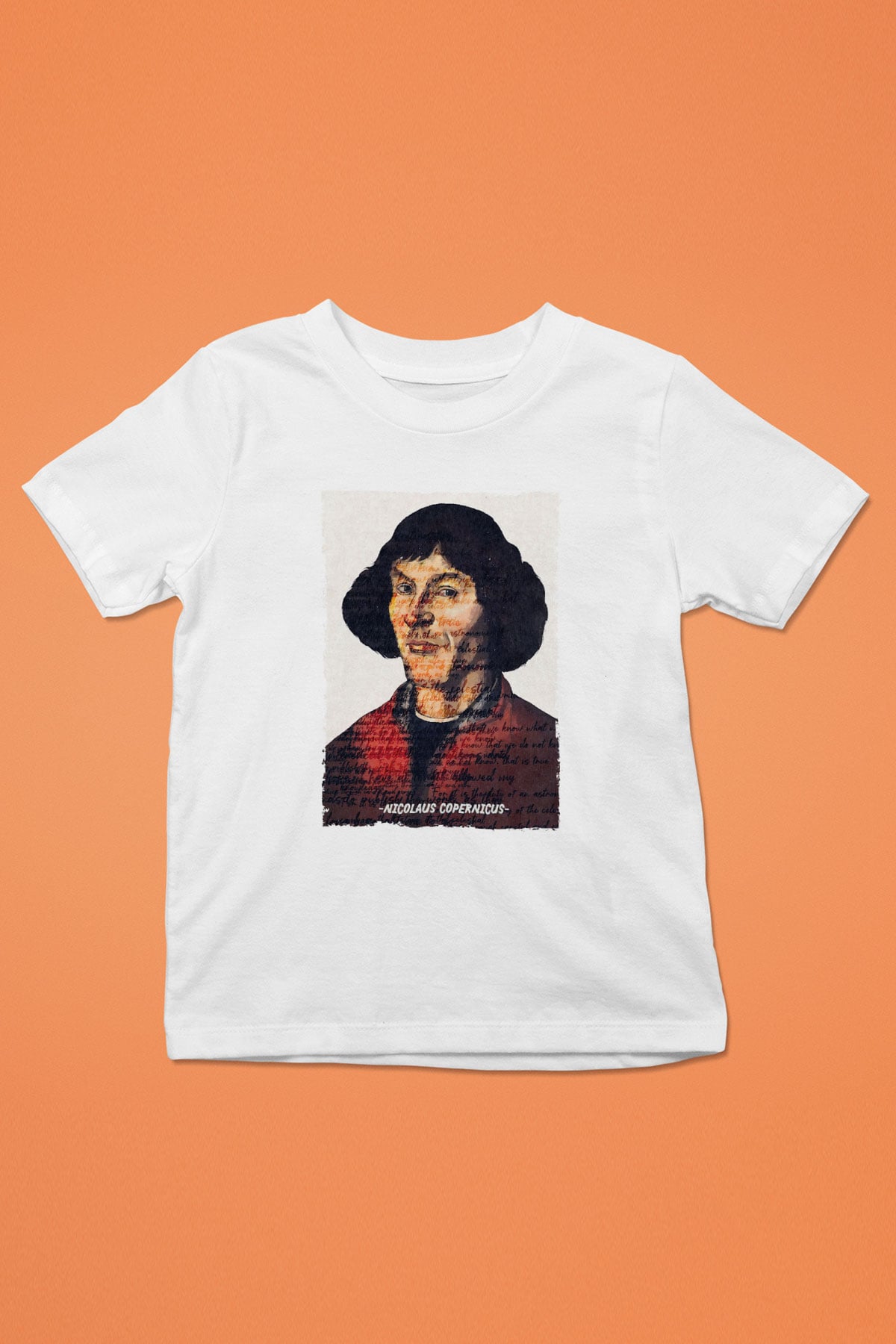Nicolaus Copernicus Baskılı Unisex Beyaz Çocuk Tişörtü - Tshirt