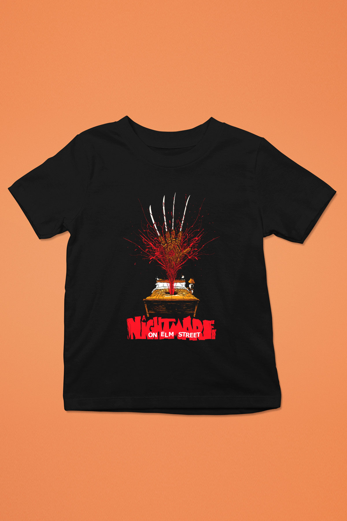 Nightmare on Elm Street Elm Sokağı Baskılı Siyah Unisex Çocuk Tişört